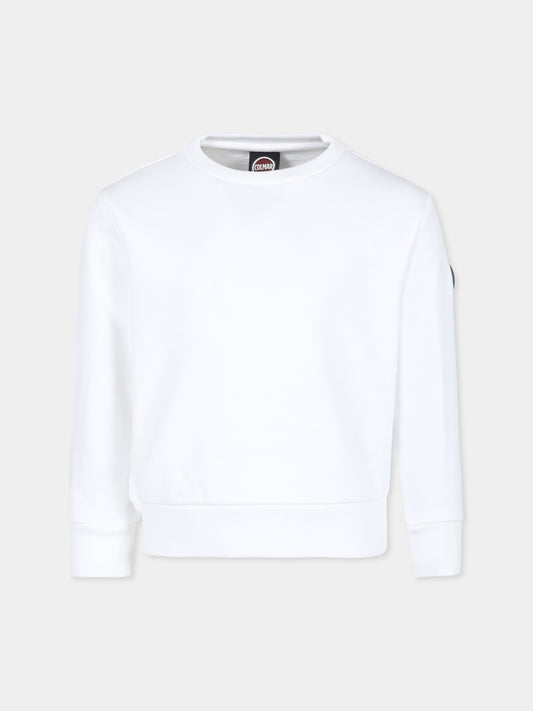 Felpa bianca per bambino con logo,Colmar Originals Kids,3680N 5WS 01