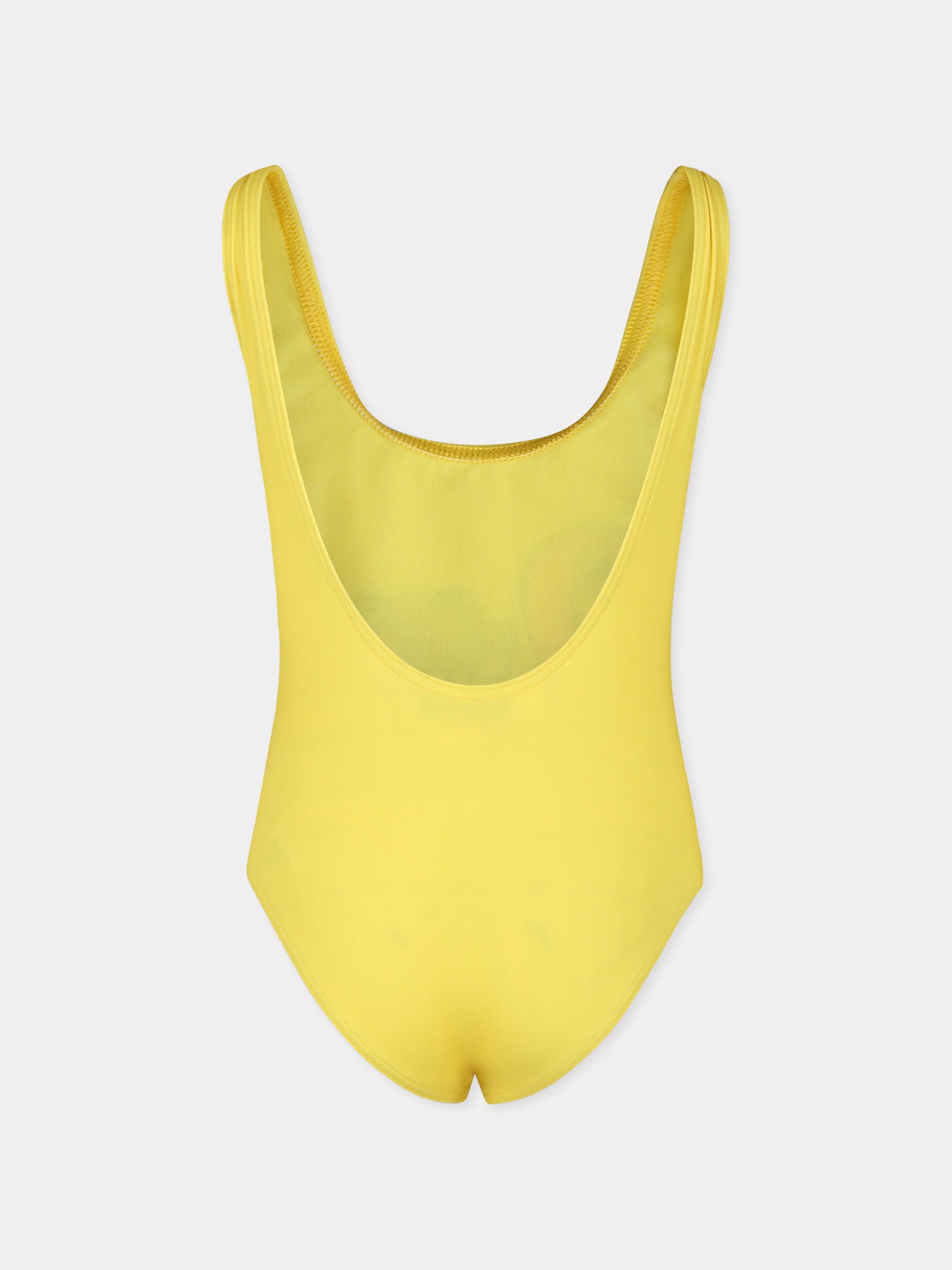 Costume giallo per bambina con Teddy Bear e fenicottero,Moschino Kids,HLL00B LKA00 50162