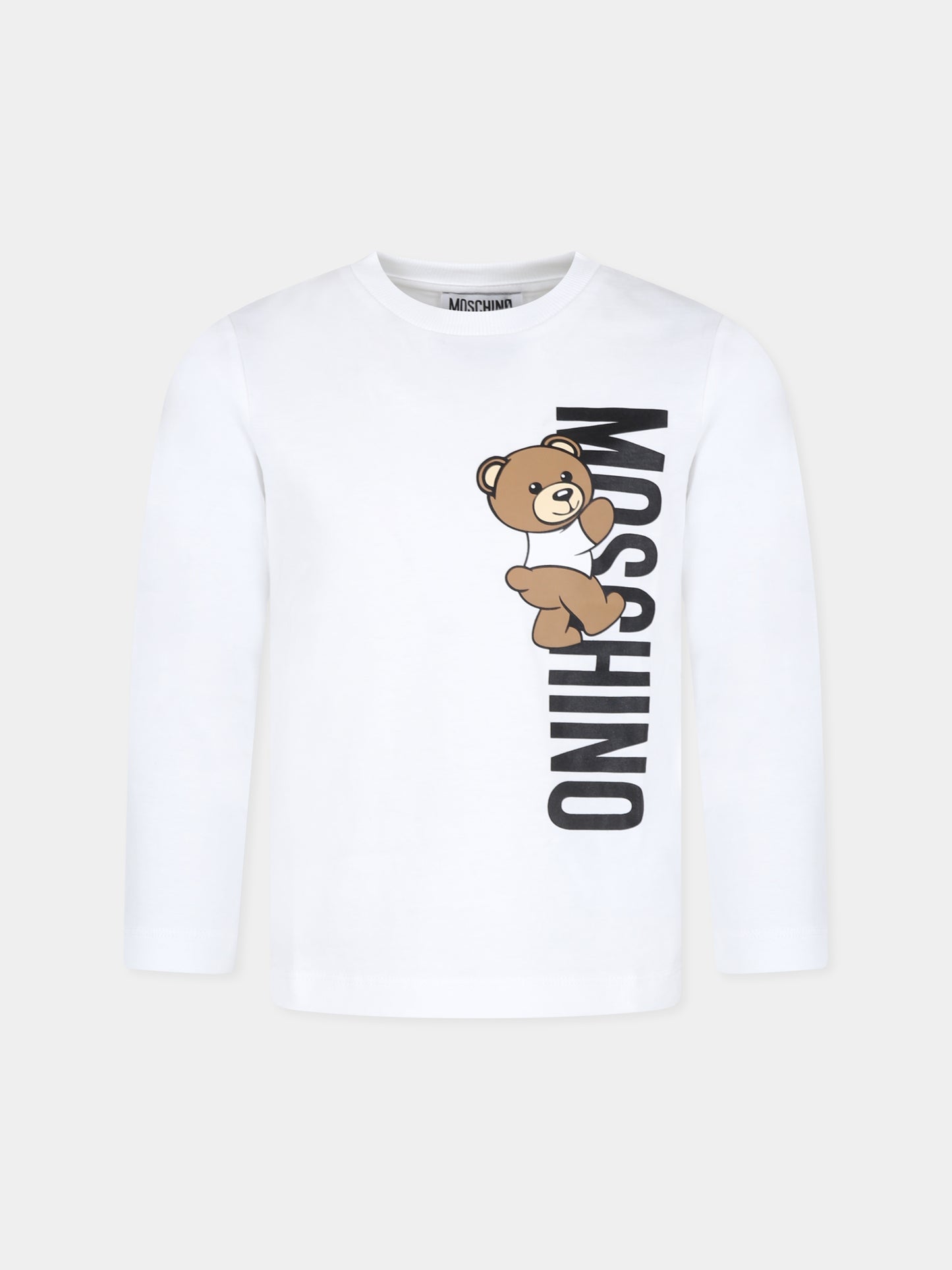 T-shirt bianca per bambino con Teddy Bear,Moschino Kids,HPO00J LAA02 10101