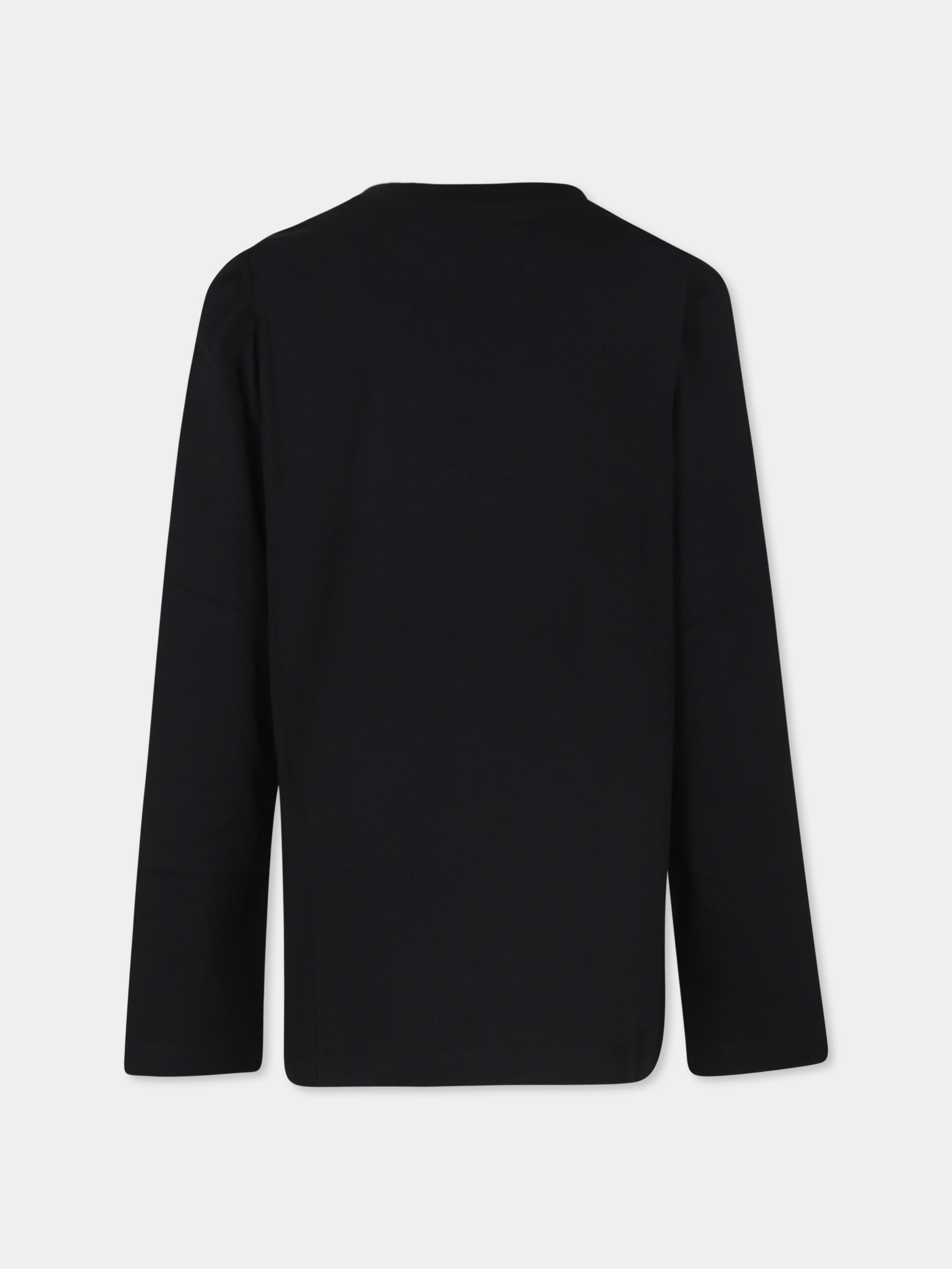 T-shirt nera per bambino con Teddy Bear,Moschino Kids,HPO00J LAA02 60100