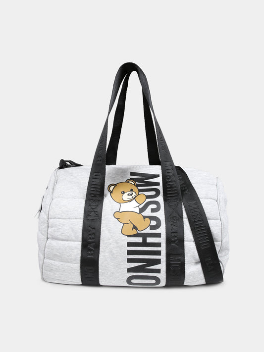 Borsa mamma grigia per neonati con Teddy Bear,Moschino Kids,MOX03P LCA26 60926