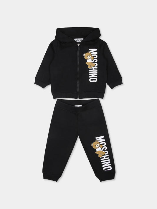 Completo nero per neonati con Teddy Bear,Moschino Kids,MUK04R LDA27 60100