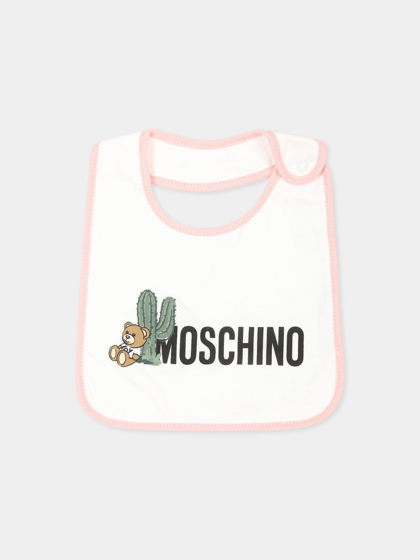 Set pagliaccetto rosa per neonata con Teddy Bear e cactus,Moschino Kids,MUY063 LAA02 50209