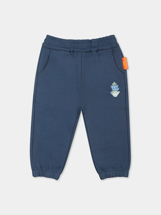 Pantaloni blu per neonato con Manga Bear,Emporio Armani,EB000279 AF13552 UB150