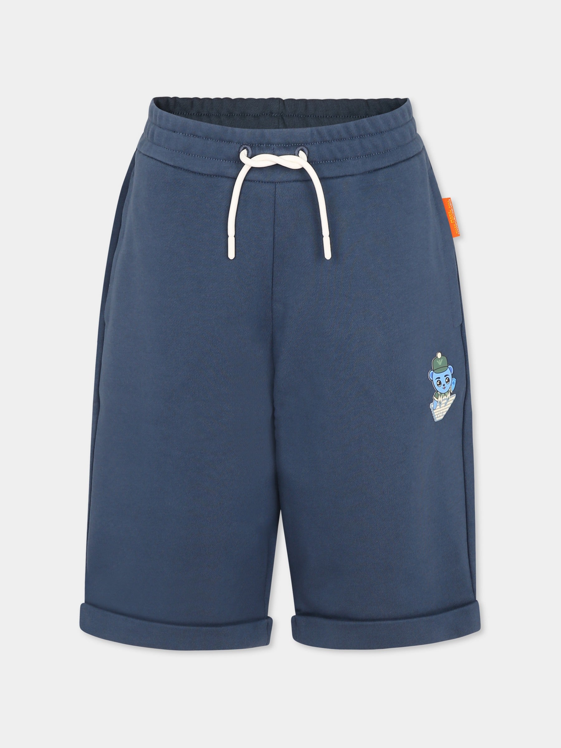 Shorts blu per bambino con Manga Bear,Emporio Armani,EB000272 AF13552 UB150