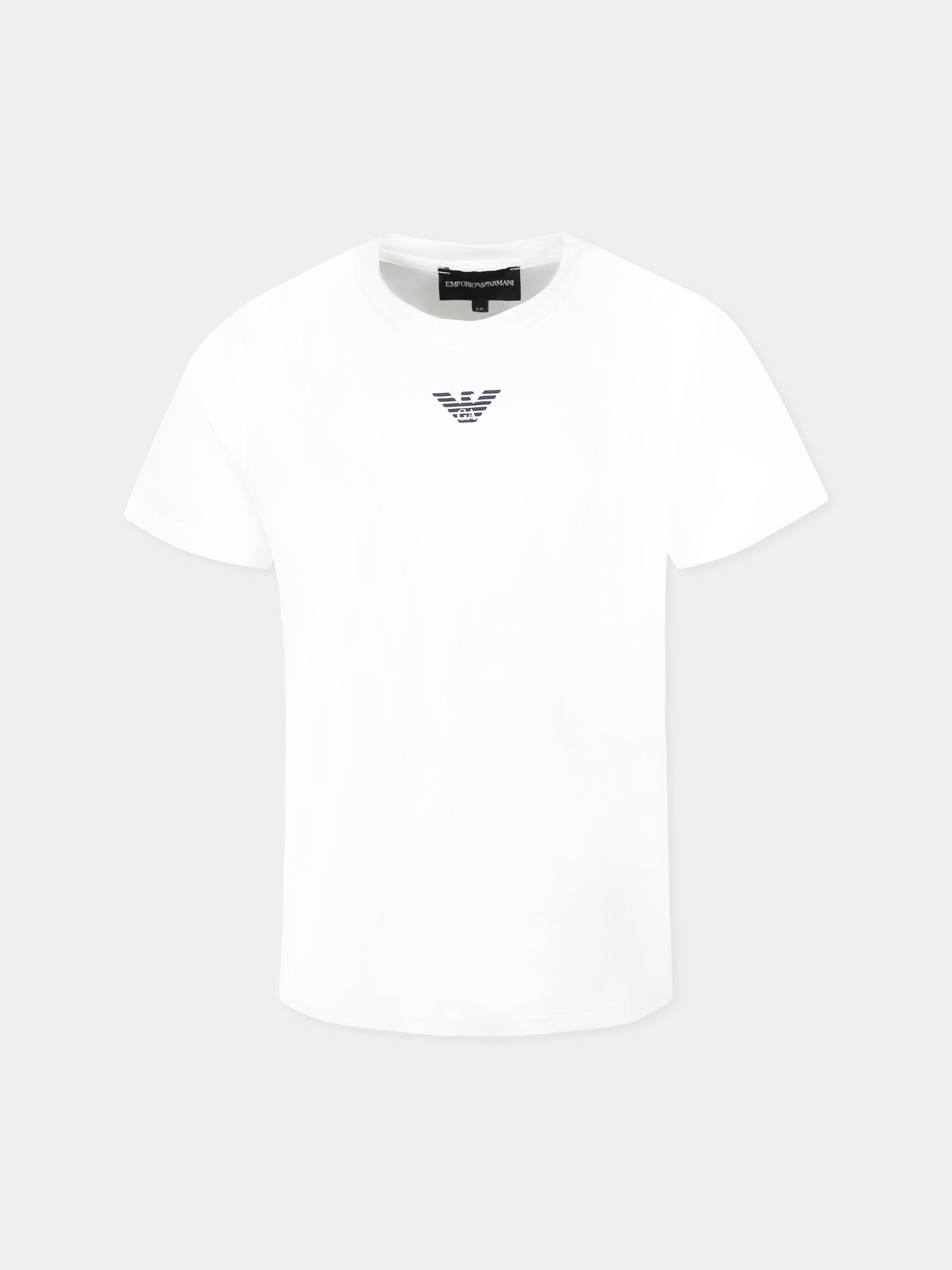 T-shirt bianca per bambino con aquilotto,Emporio Armani,EB000421 AF15013 M0134