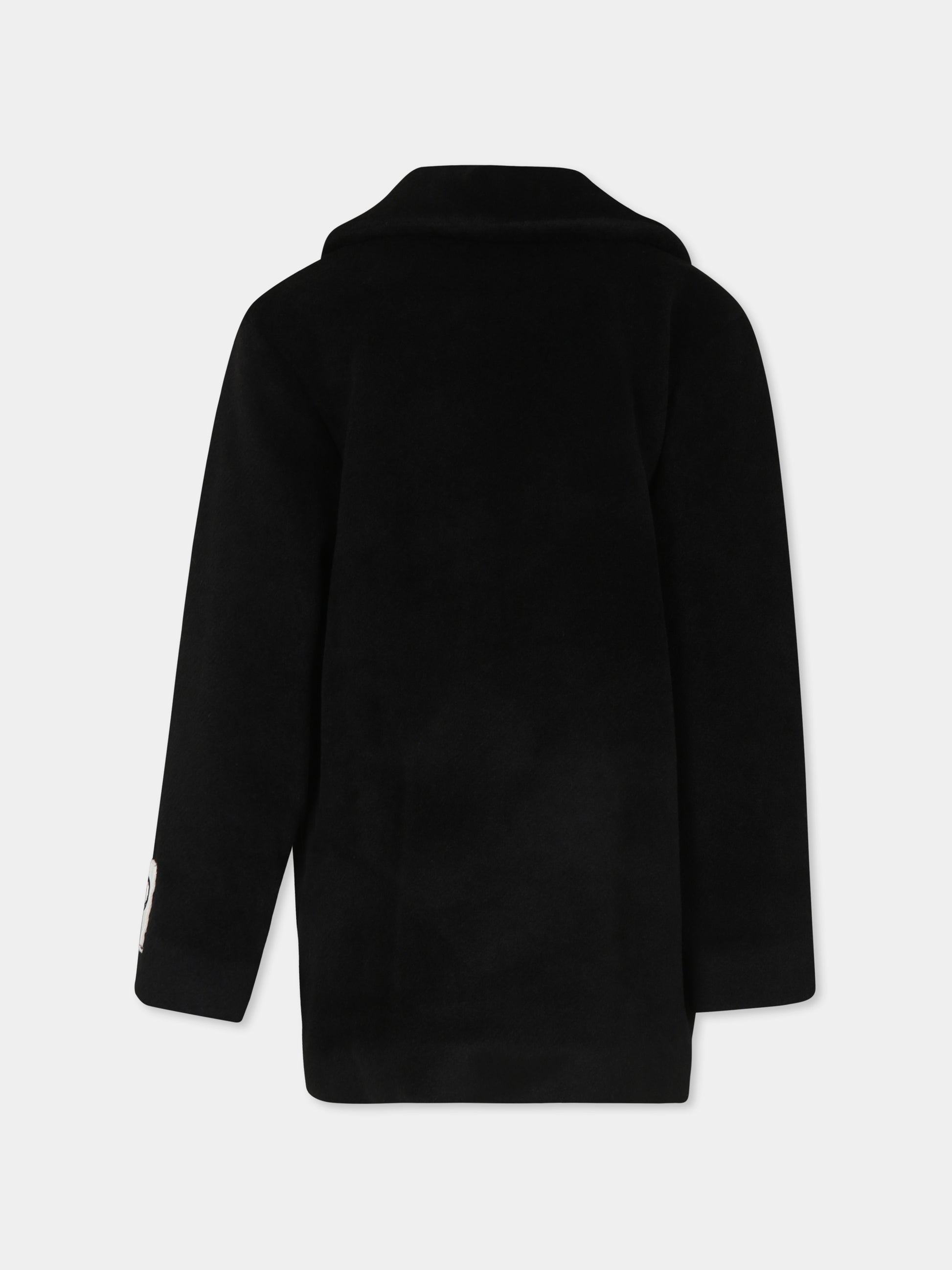 Cappotto nero per bambina con logo,Pinko,F3PIJGCO196 110