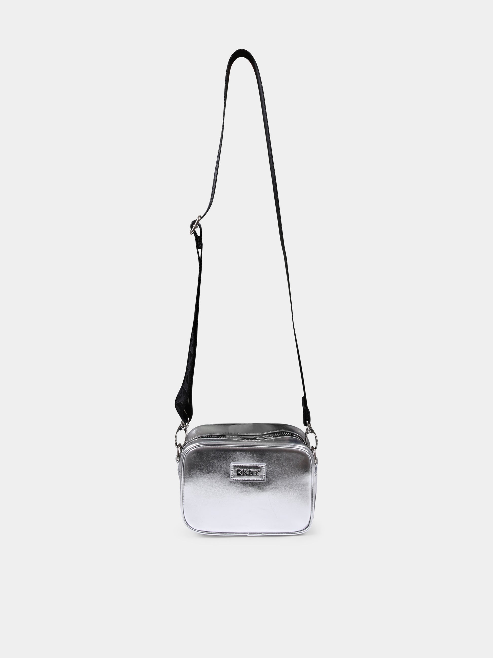 Borsa argento per bambina con logo,Dkny,D62349 016