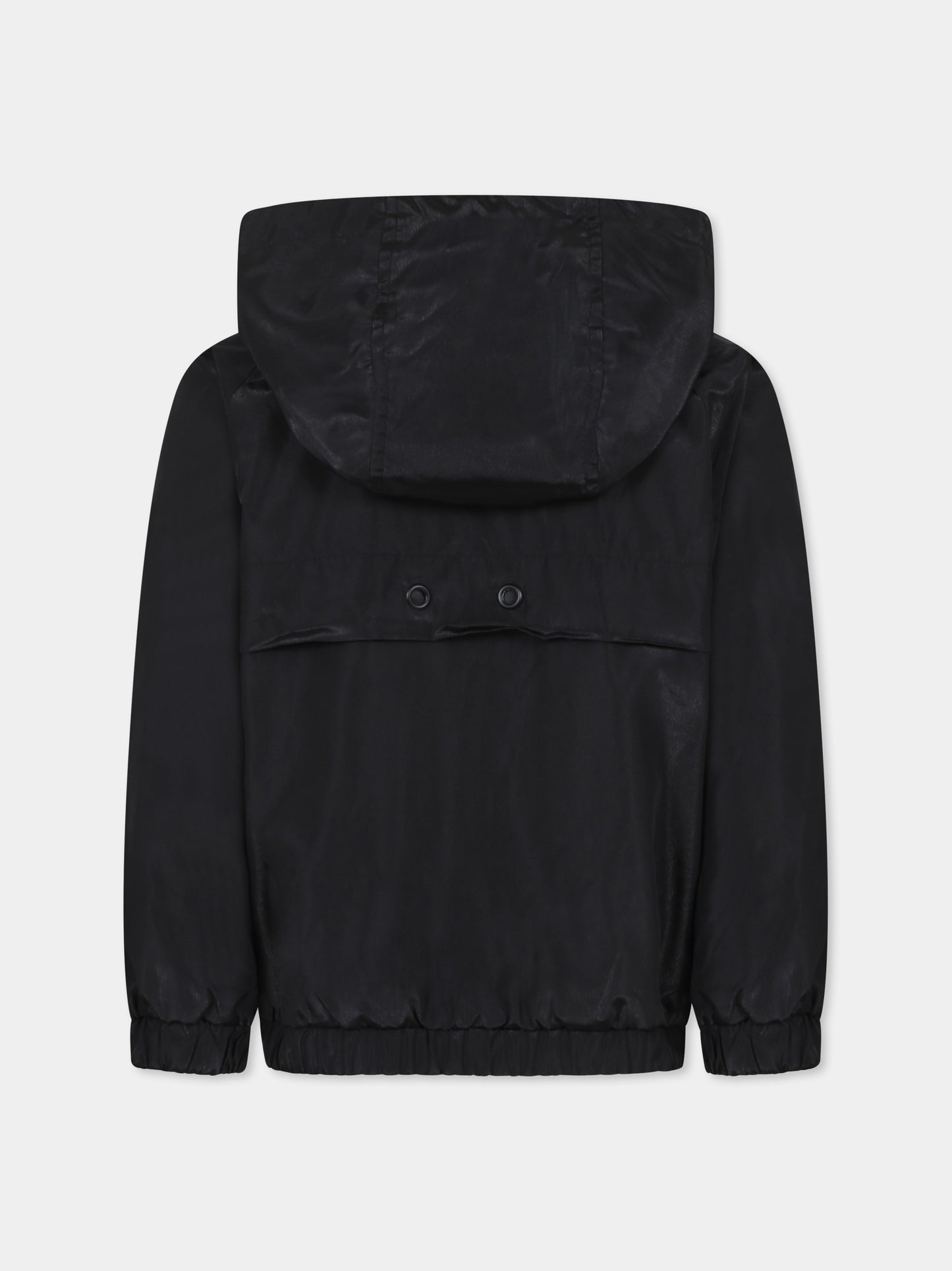 Giacca a vento nera per bambina con logo,Dkny,D62277 09B