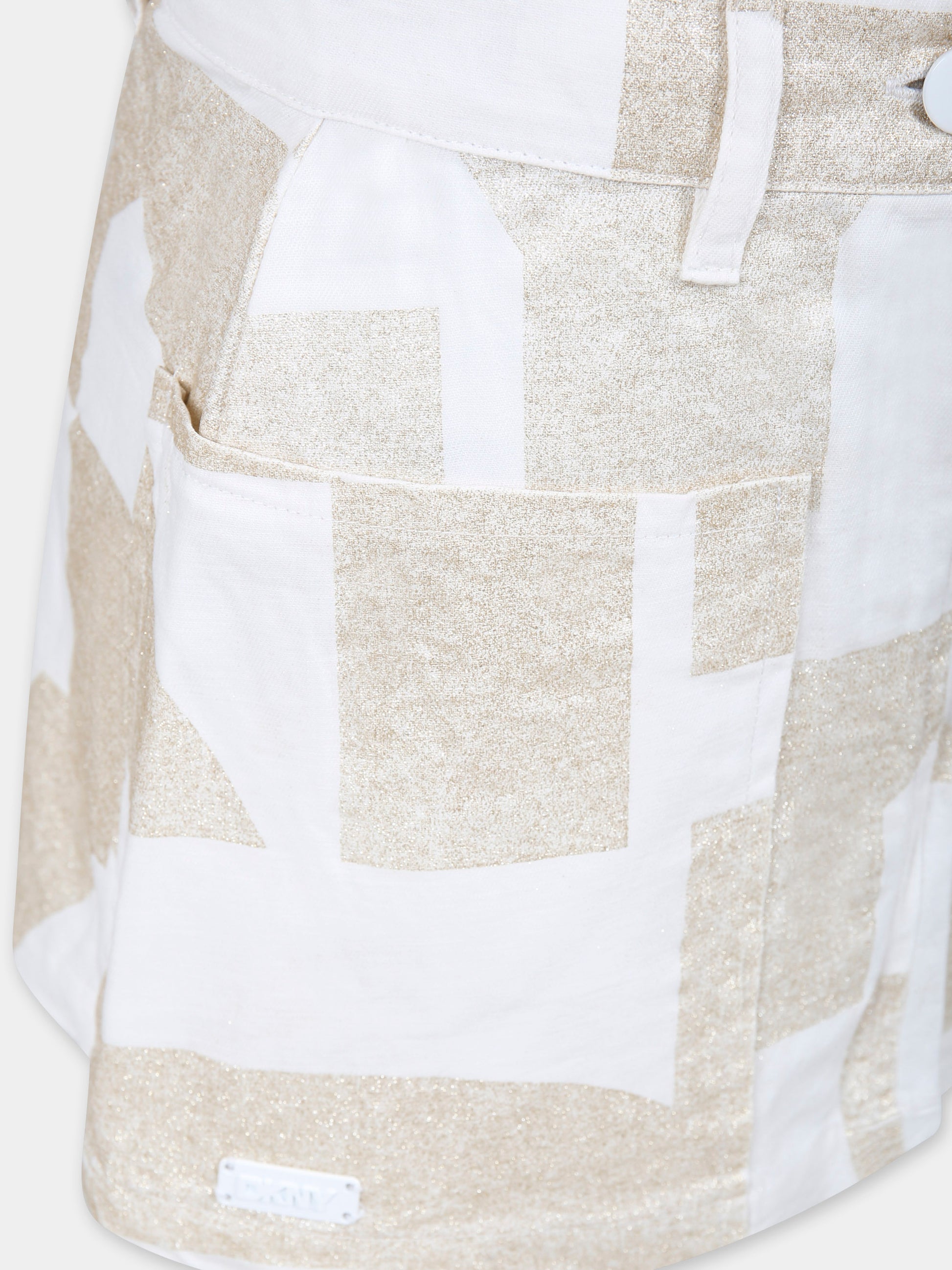 Gonna bianca per bambina con logo,Dkny,D62264 560