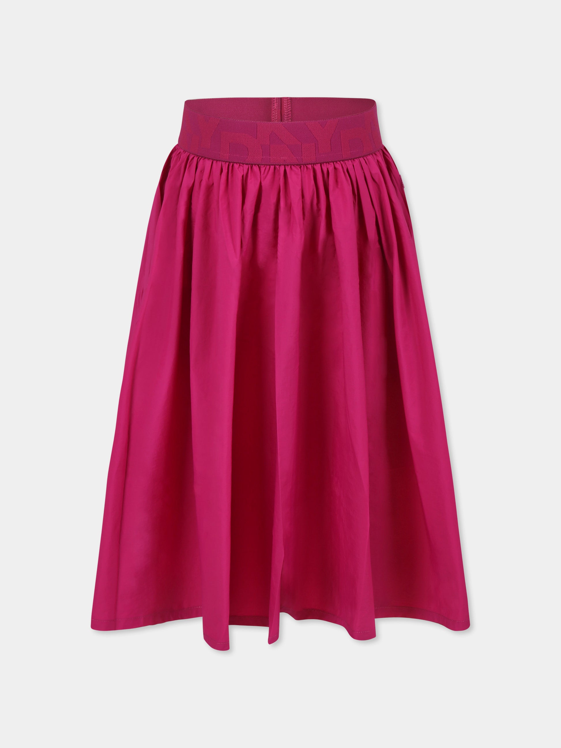 Gonna fuchsia per bambina con logo,Dkny,D62267 469