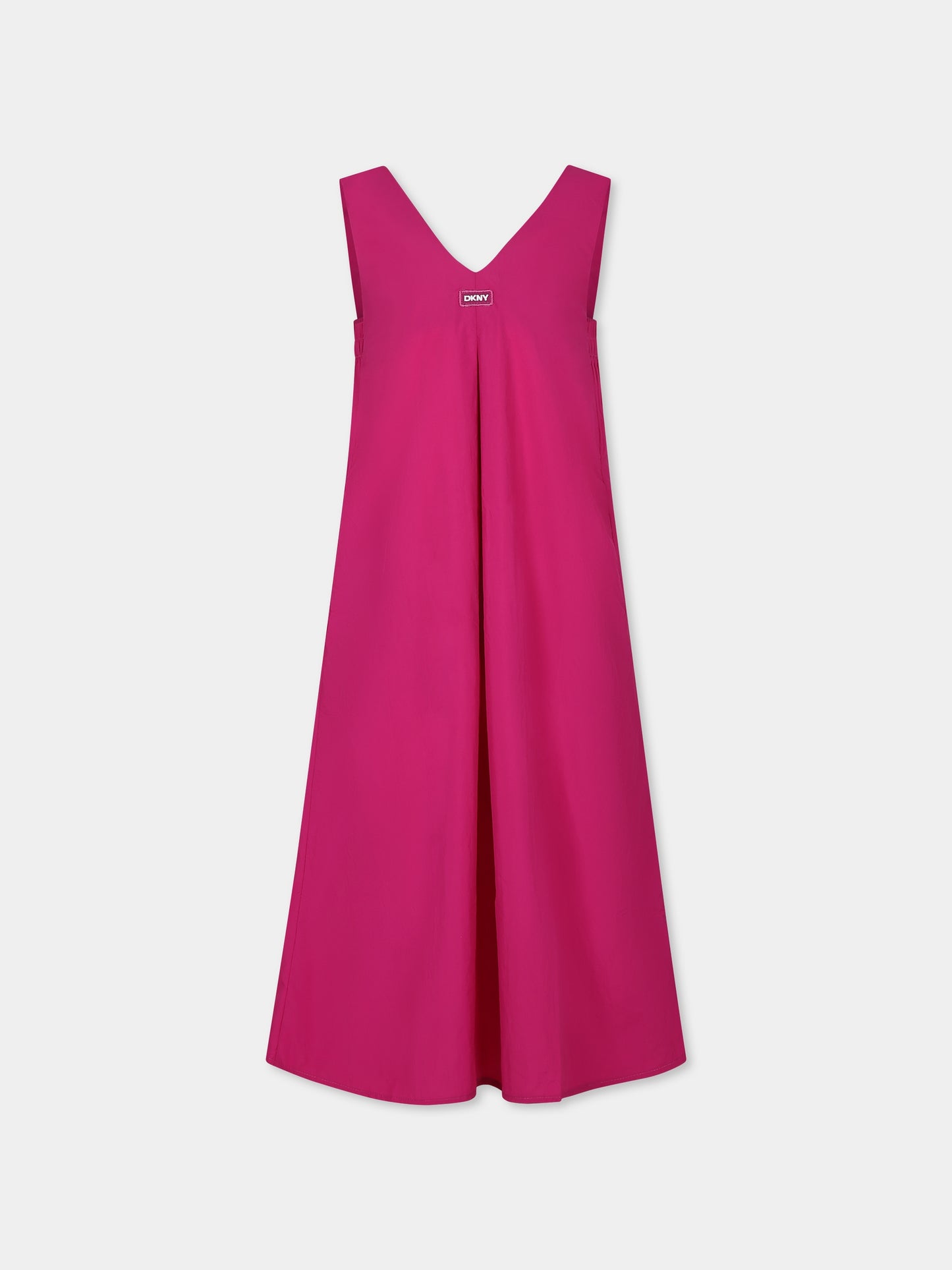 Vestito fuchsia per bambina con logo,Dkny,D62329 469