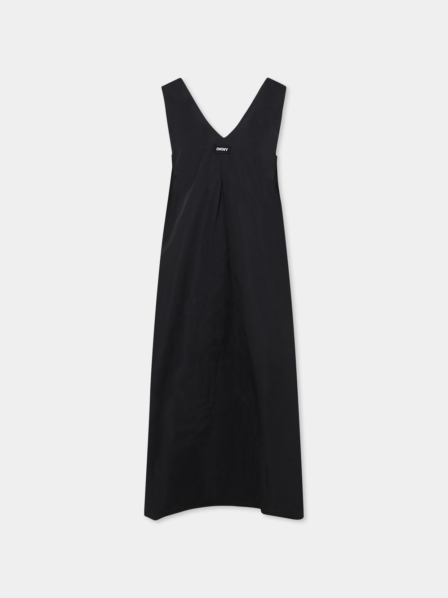 Vestito nero per bambina con logo,Dkny,D62329 09B