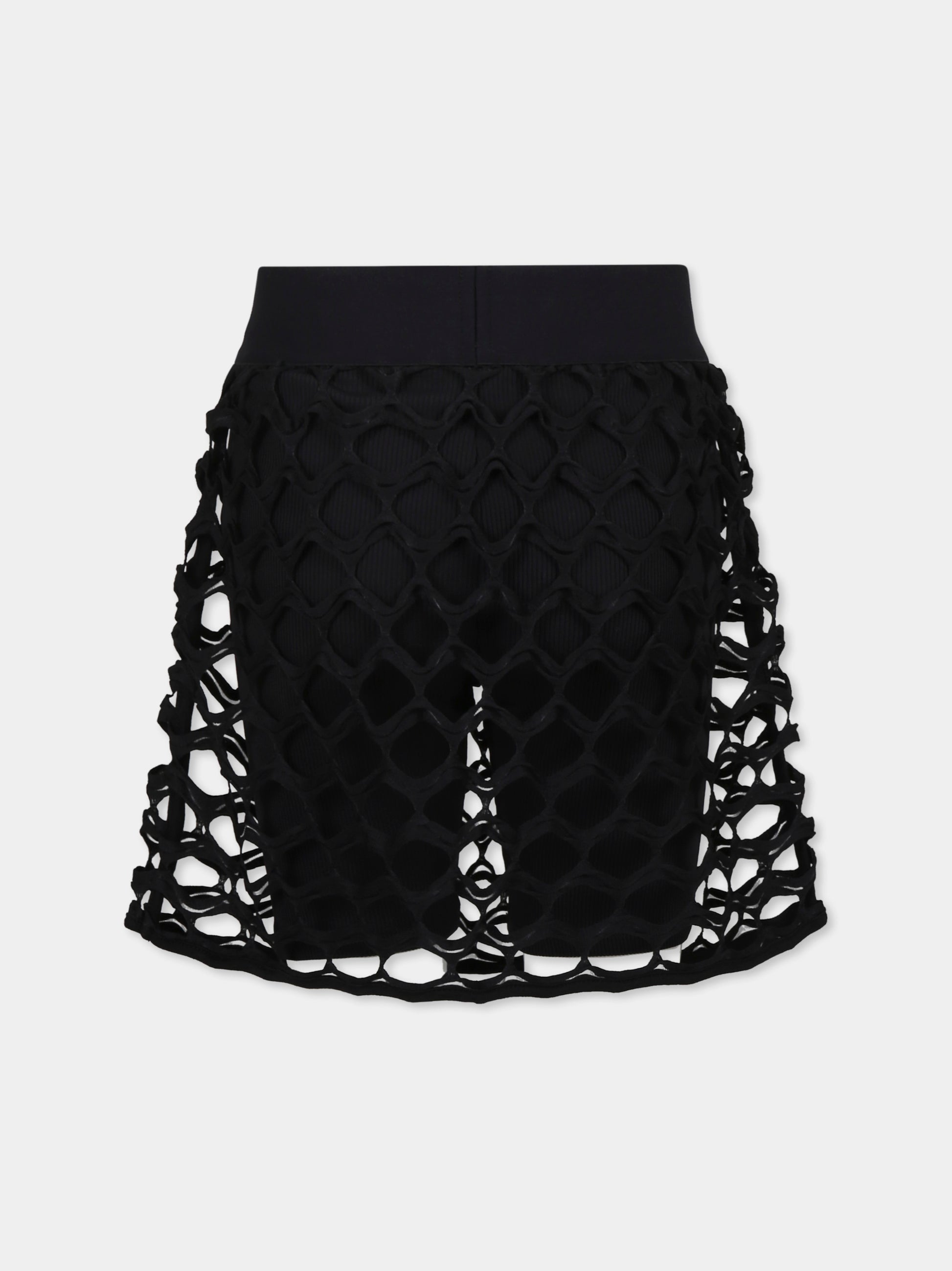 Shorts neri per bambina con logo,Dkny,D62262 09B