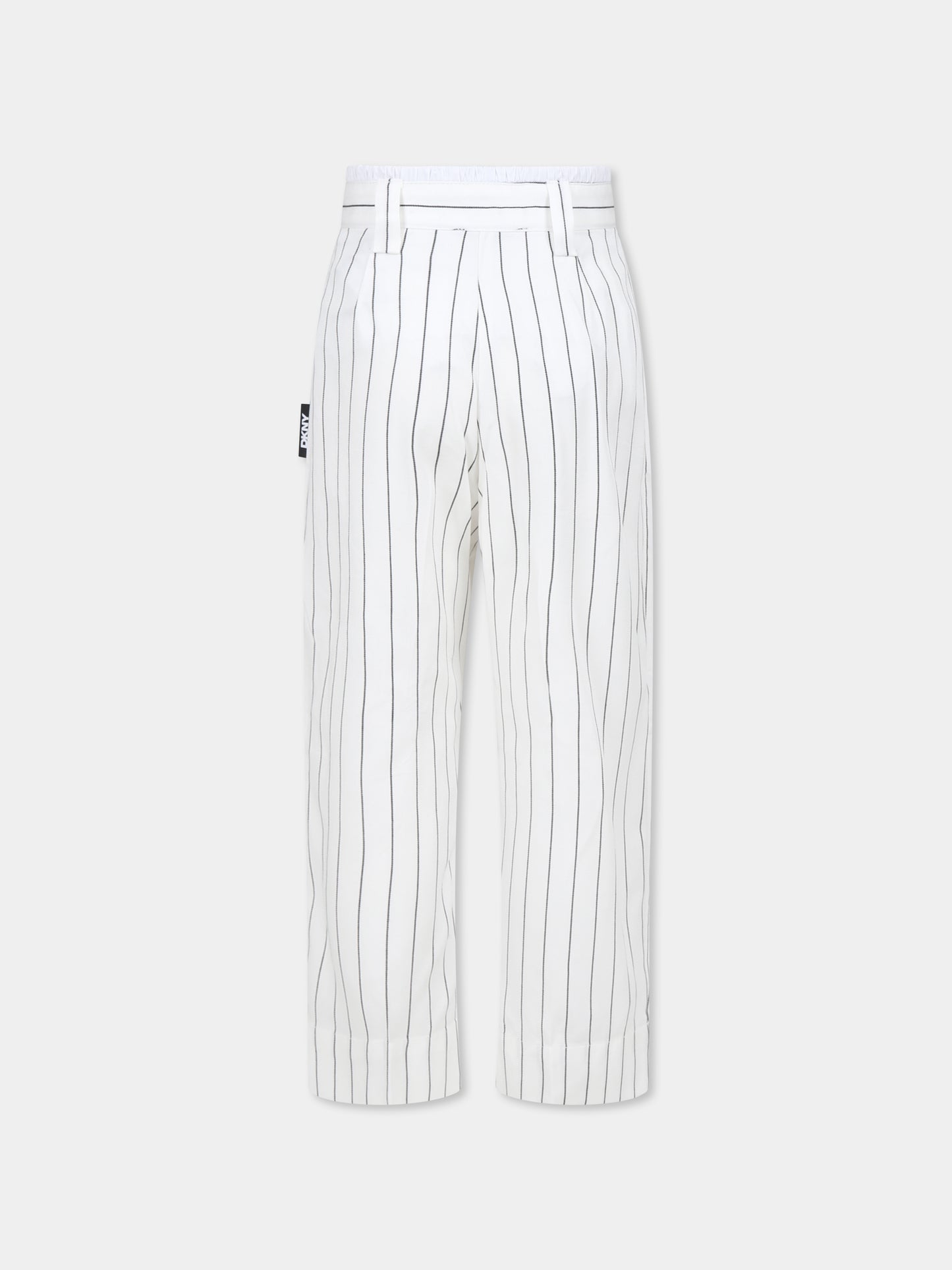 Pantaloni bianchi per bambina con logo,Dkny,D62281 N50
