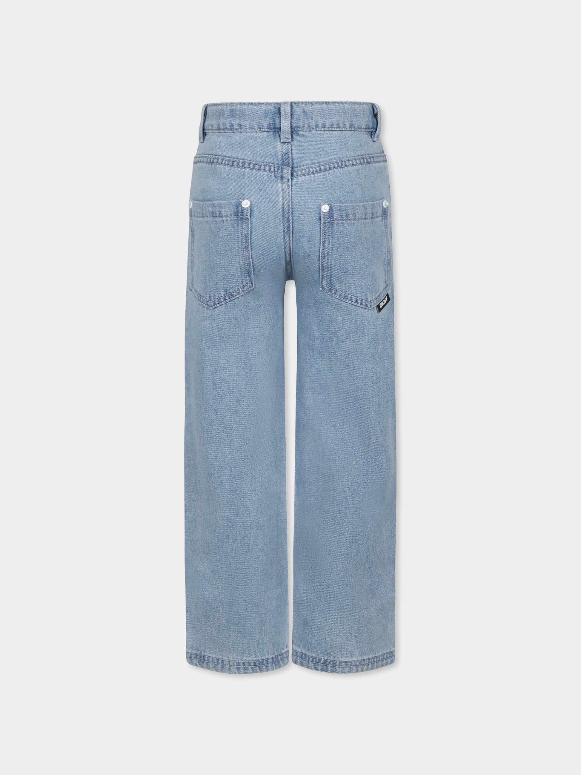 Jeans denim per bambina con paillettes,Dkny,D62334 Z04