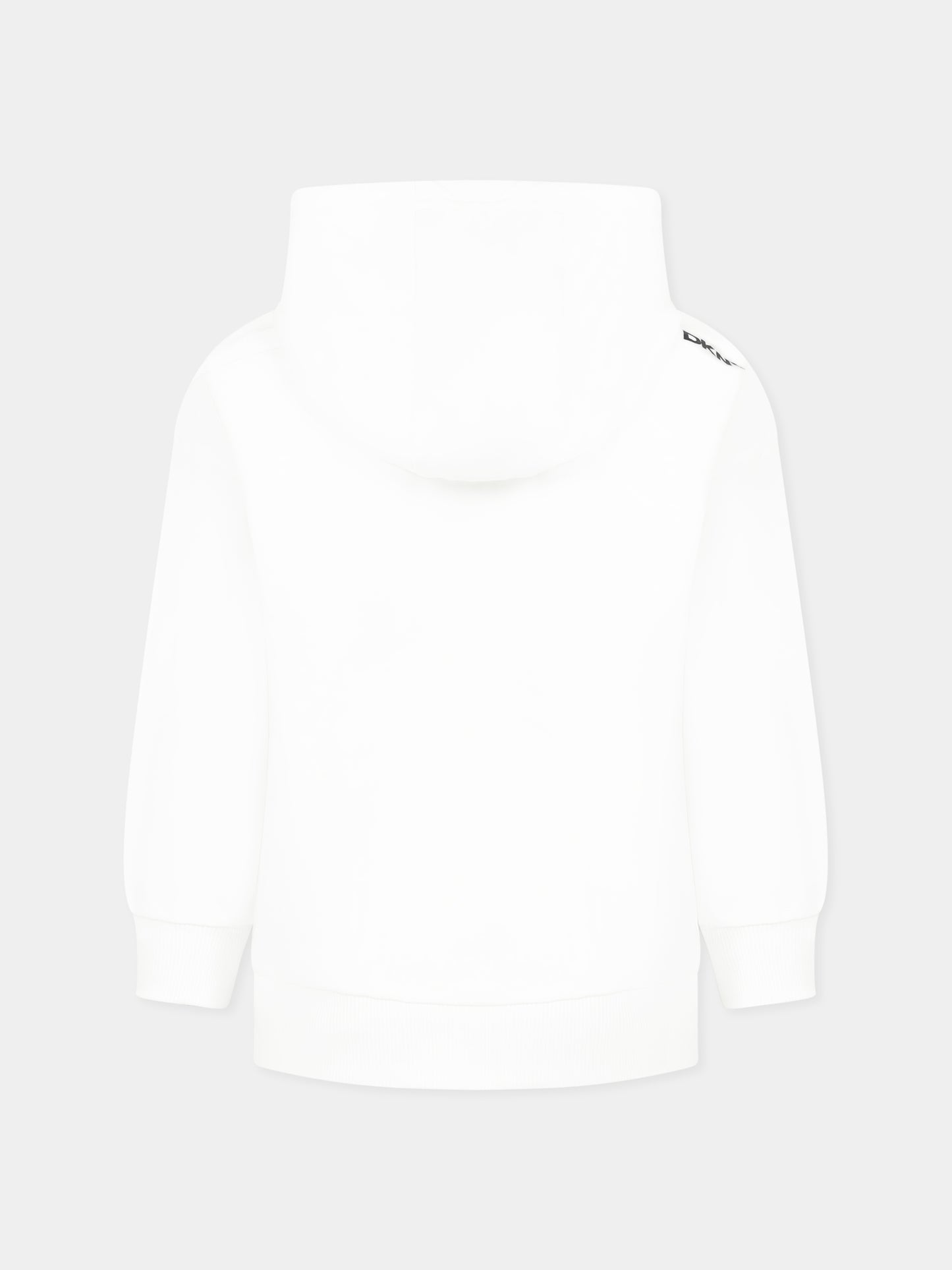 Felpa bianca per bambina con logo,Dkny,D62248 10P