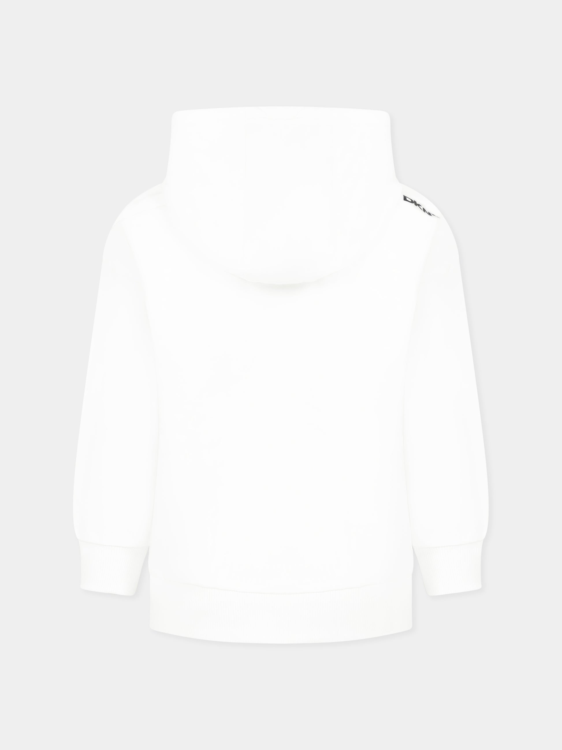 Felpa bianca per bambina con logo,Dkny,D62248 10P