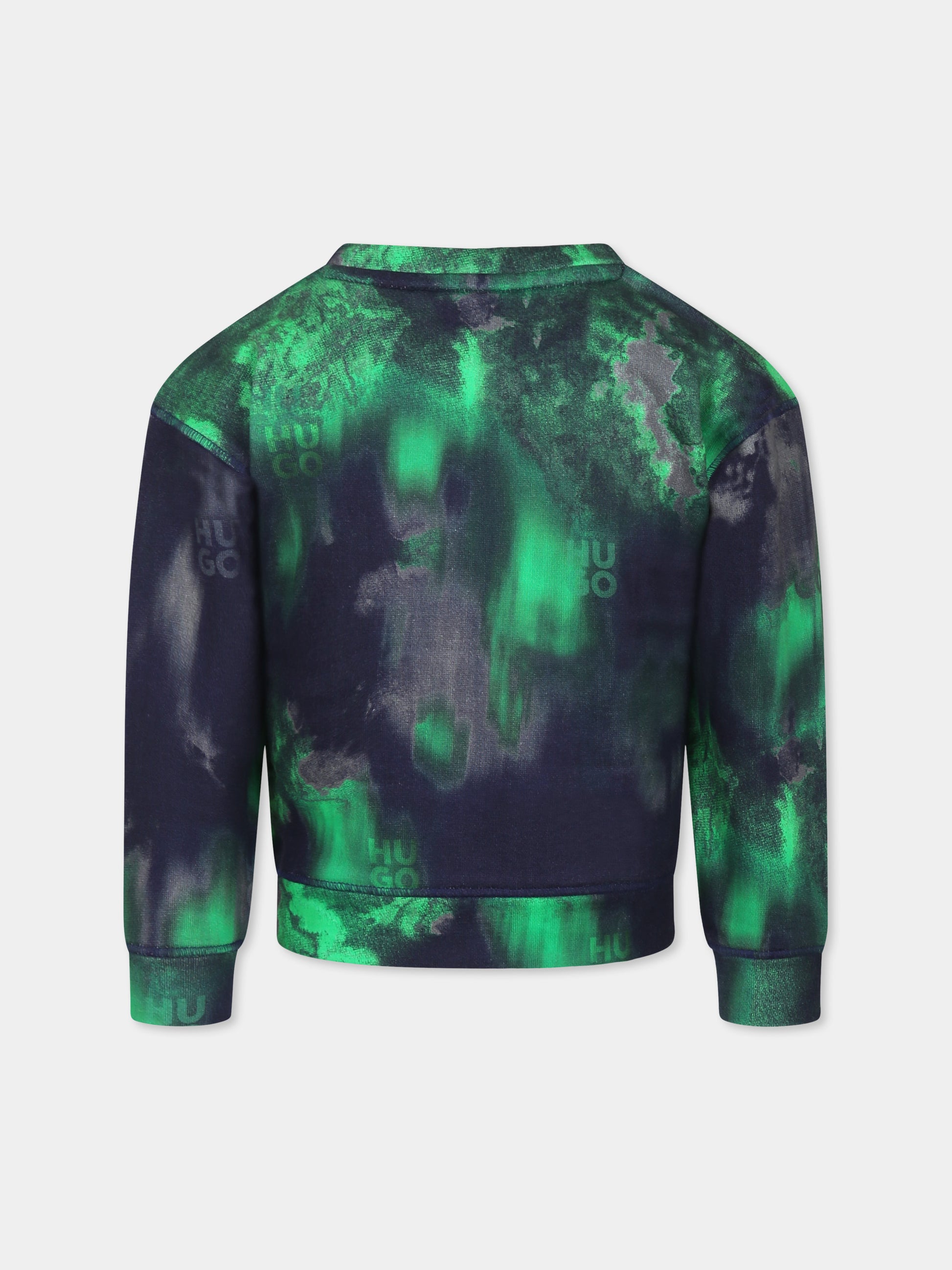 Felpa blu per bambino con logo,Hugo,G00351 V96