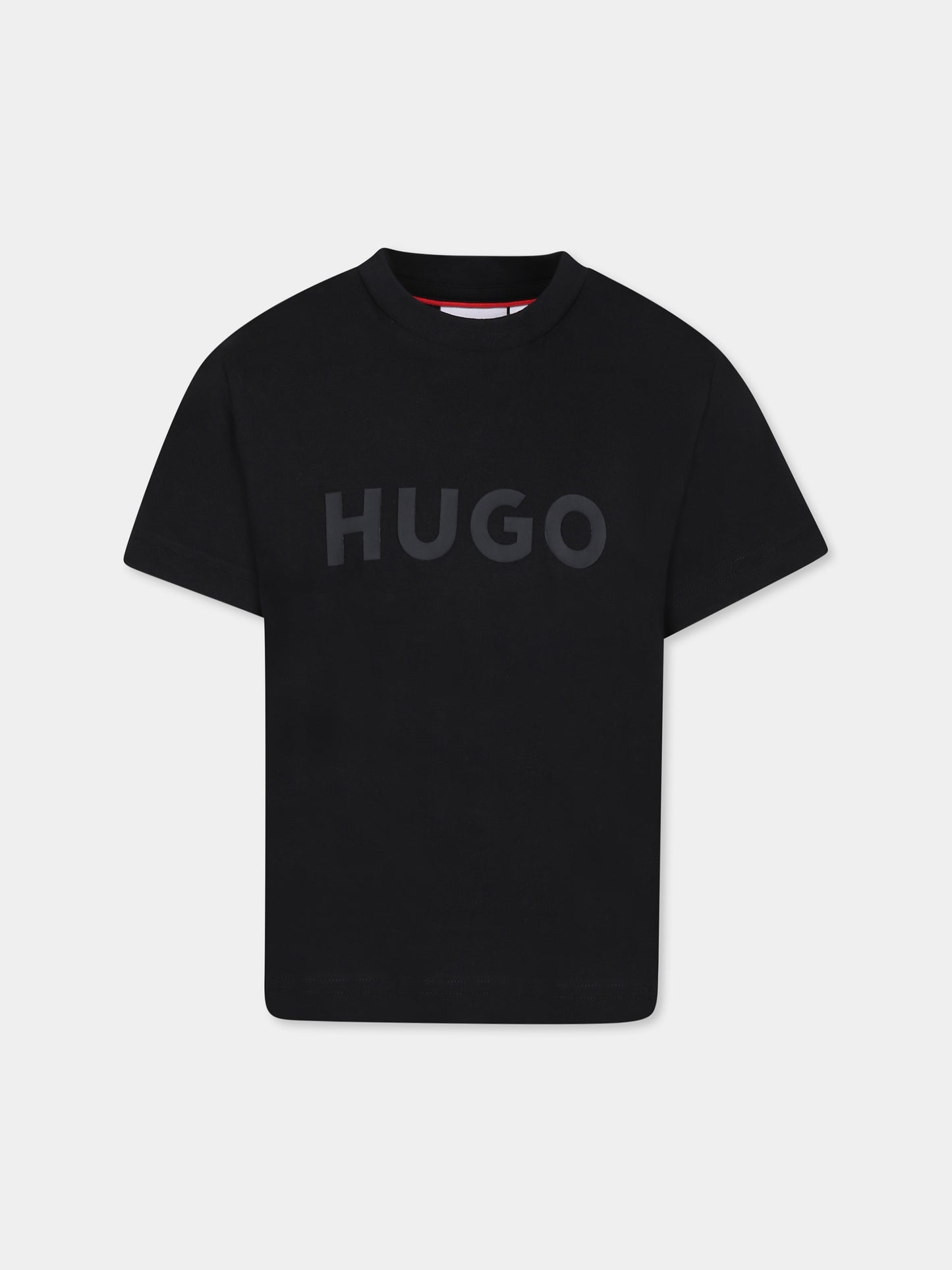 Black t-shirt for boy with logo