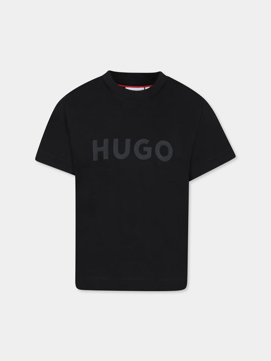 Black t-shirt for boy with logo
