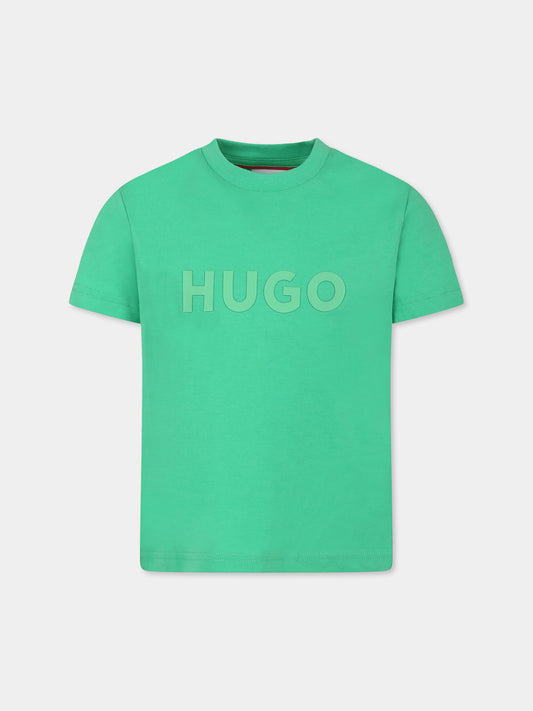 Green t-shirt for boy with logo