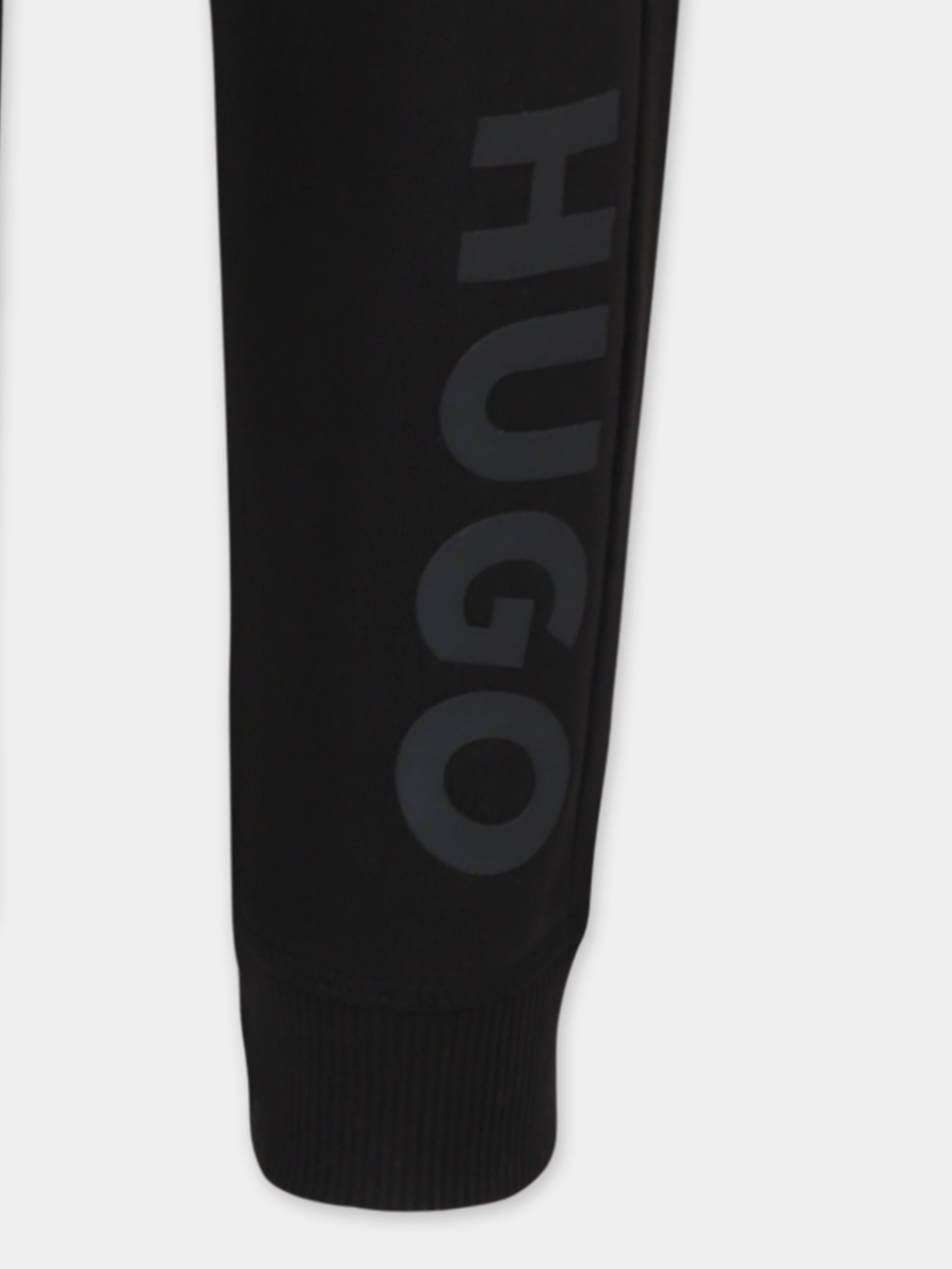 Pantaloni neri per bambino con logo,Hugo,G00362 09B