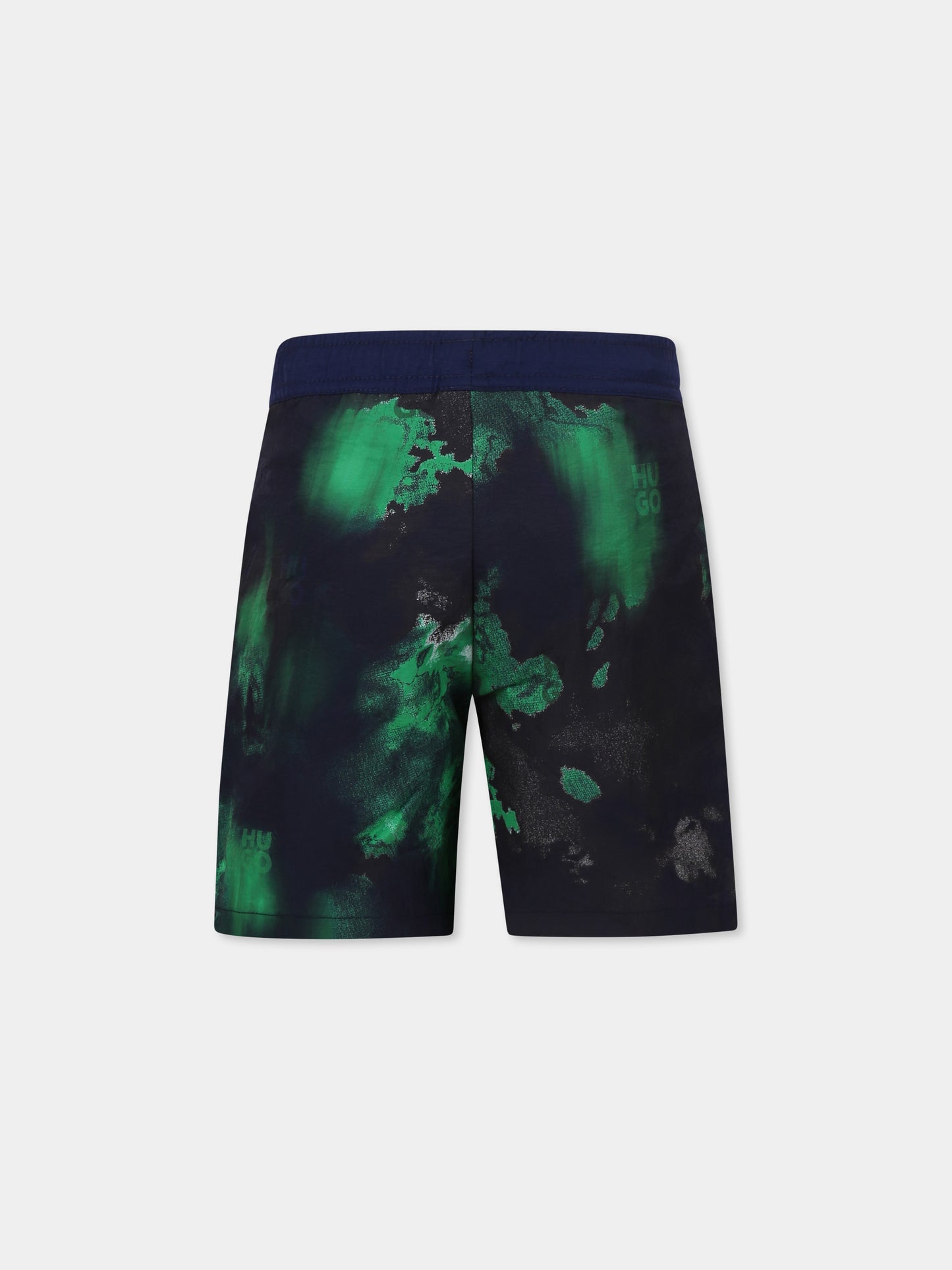 Boxer mare blu per bambino con logo,Hugo,G00330 V96