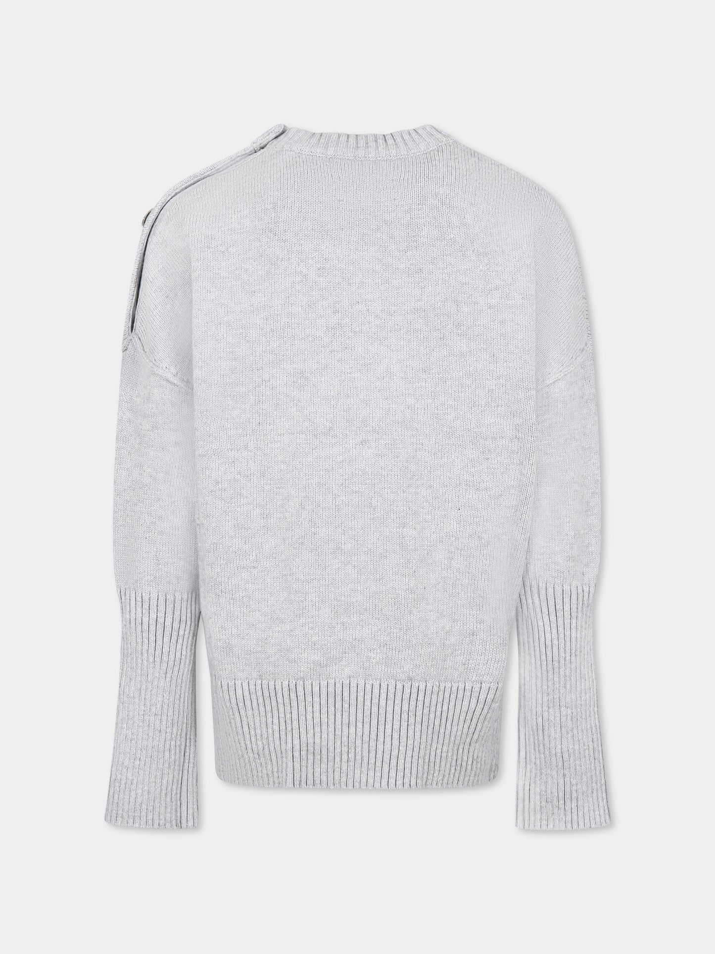 Maglione grigio per bambina con scritta,Zadig & Voltaire Kids,X60328 A07