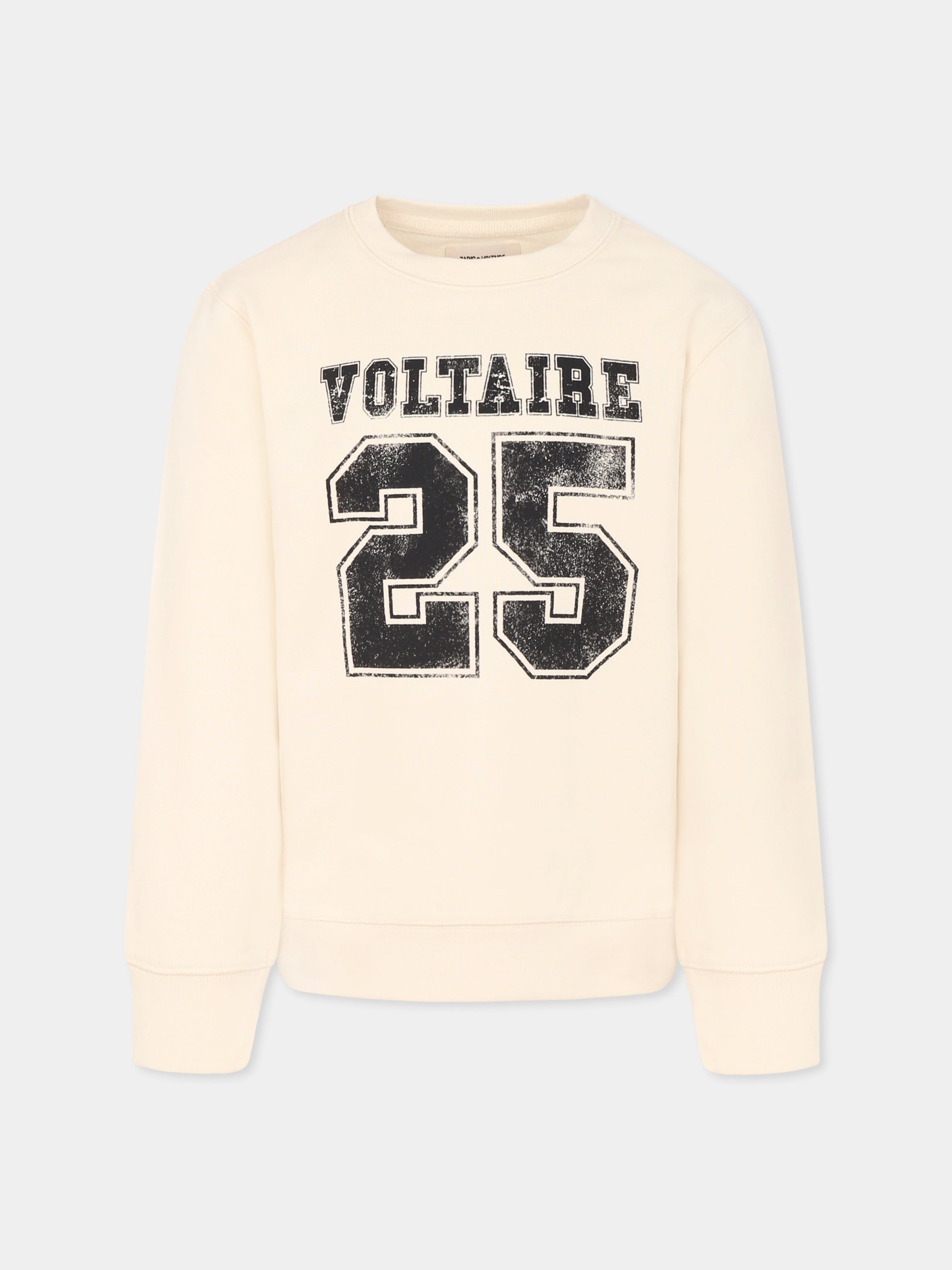 Felpa avorio per bambino con logo,Zadig & Voltaire Kids,X60383 195