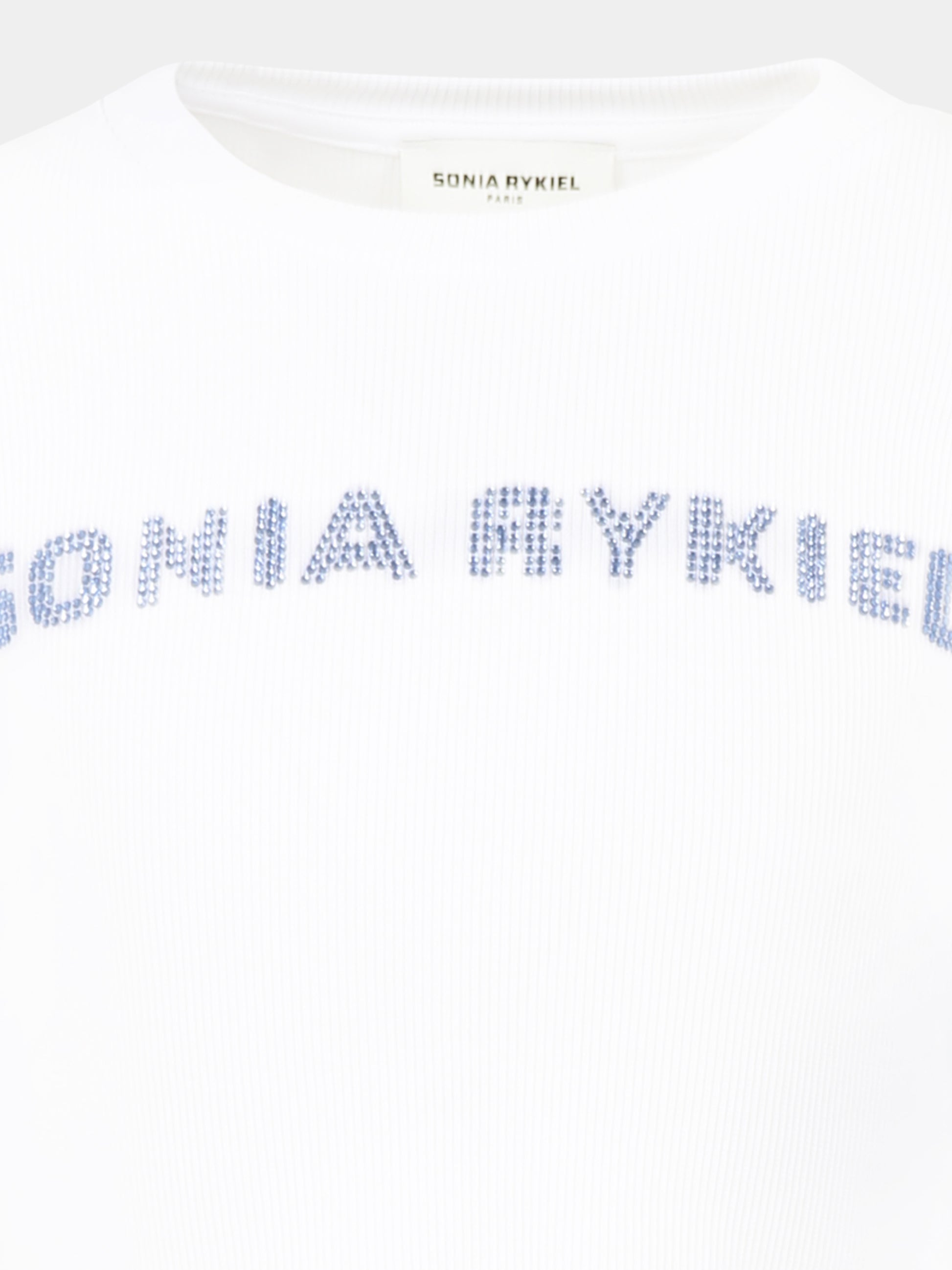 T-shirt bianca per bambina con logo,Sonia Rykiel Paris,A00300 10P