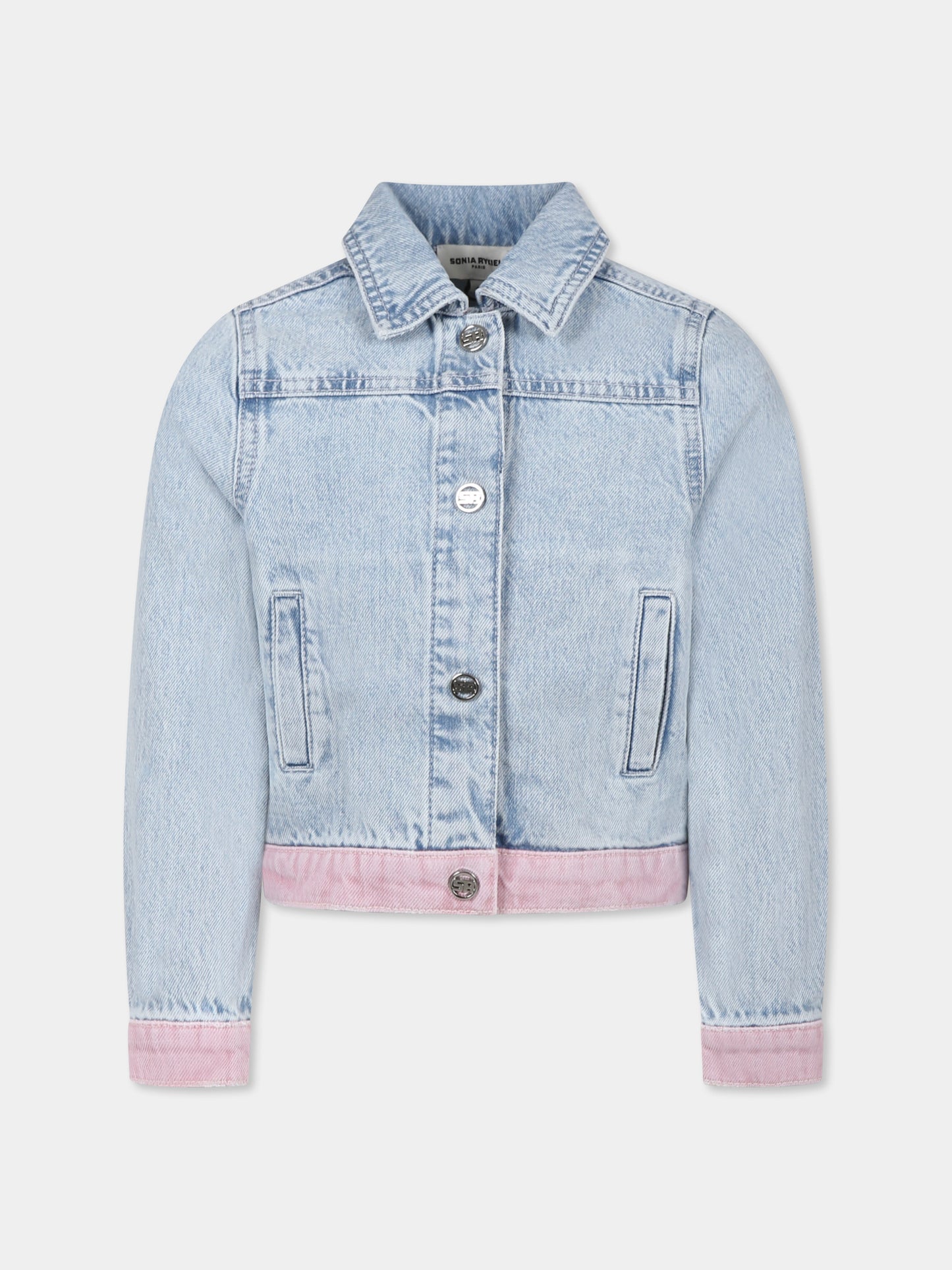 Giubbotto di jeans denim per bambina con cuore,Sonia Rykiel Paris,A00289 Z04