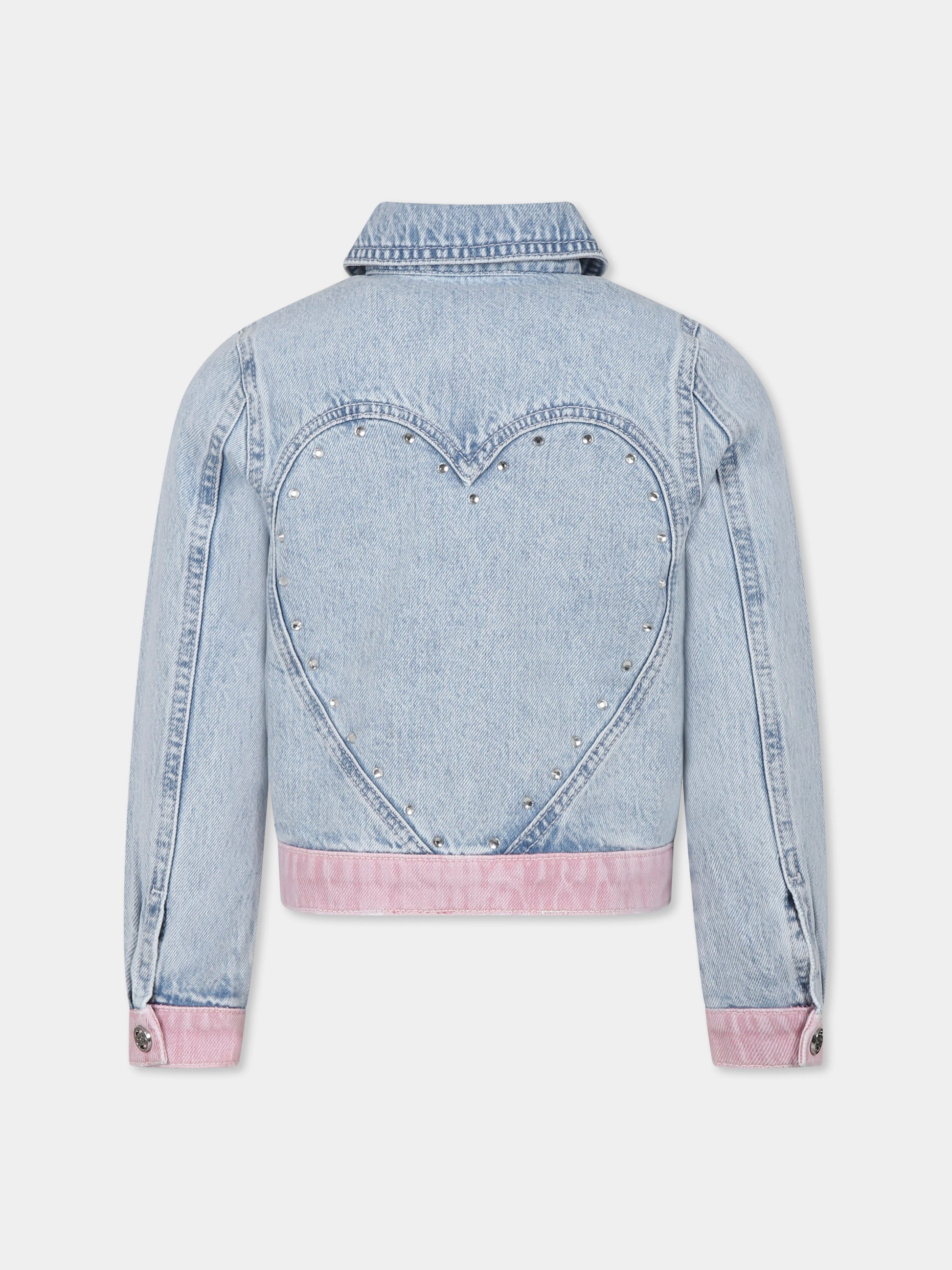 Giubbotto di jeans denim per bambina con cuore,Sonia Rykiel Paris,A00289 Z04