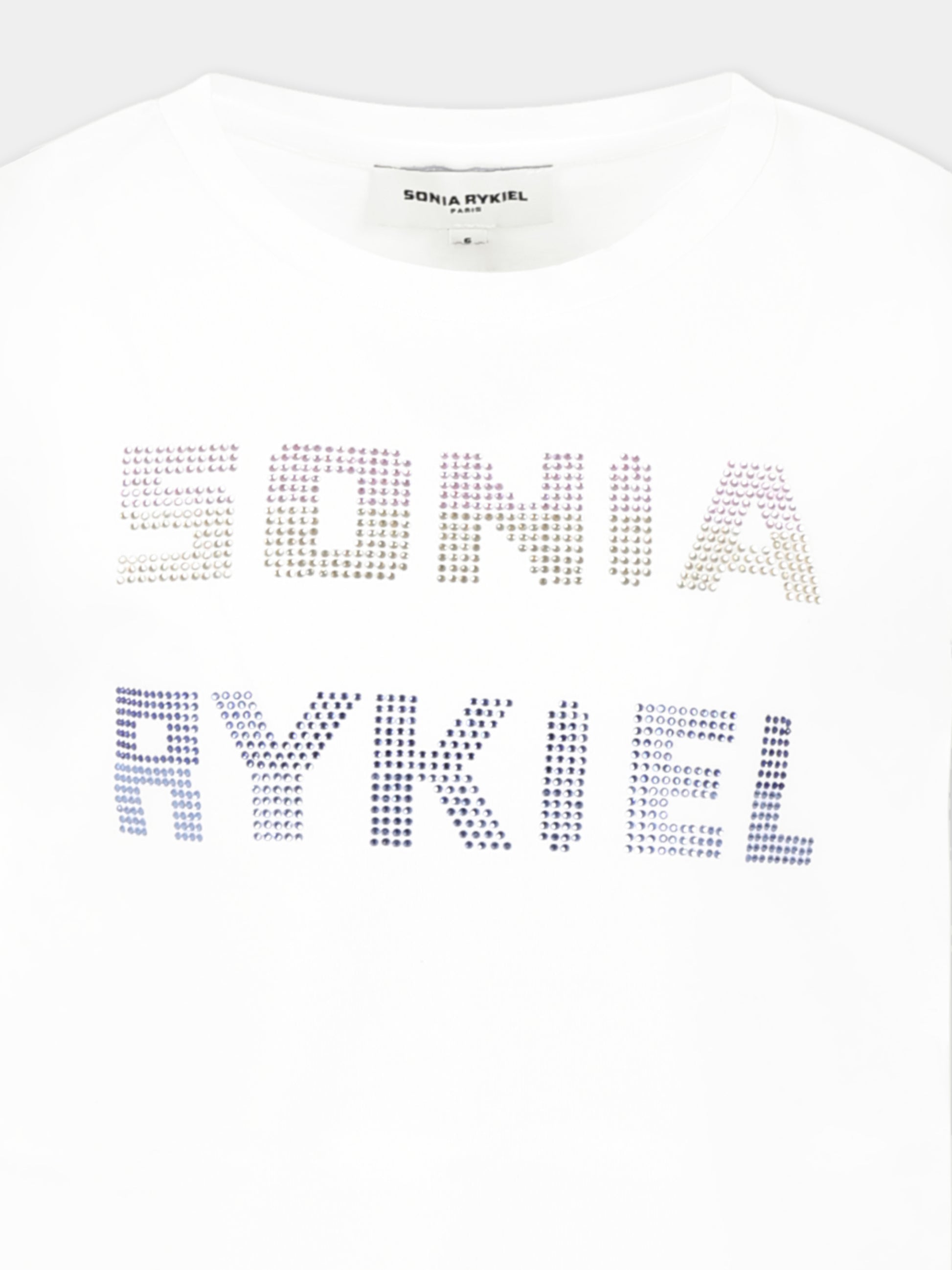 T-shirt bianca per bambina con logo,Sonia Rykiel Paris,A00304 10P