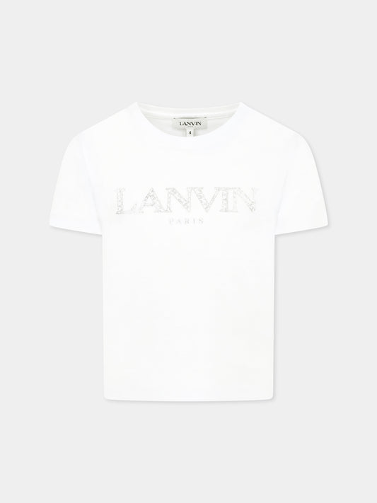 White t-shirt for girl with logo