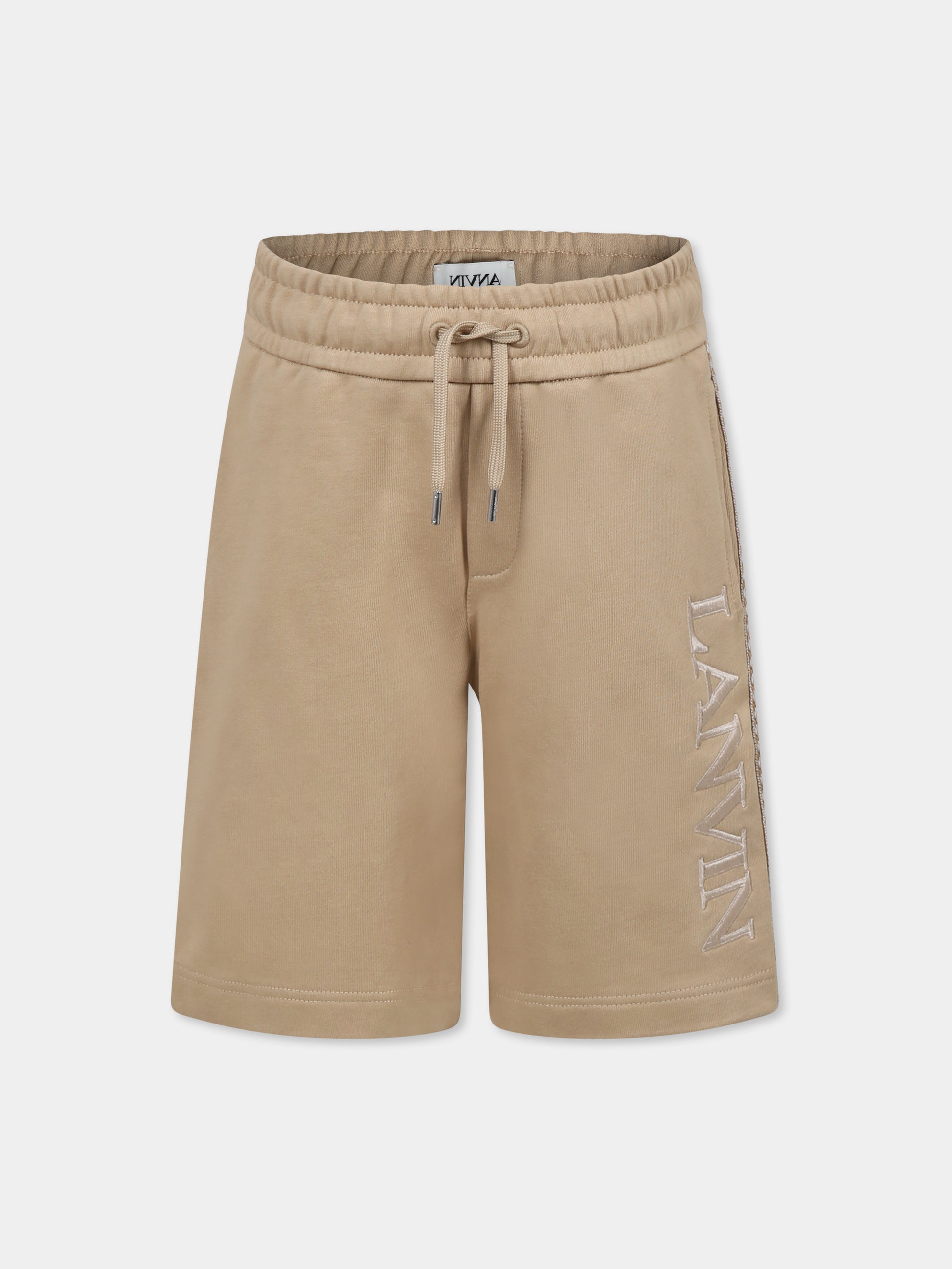 Shorts beige per bambino con logo,Lanvin Petite,N30229 222