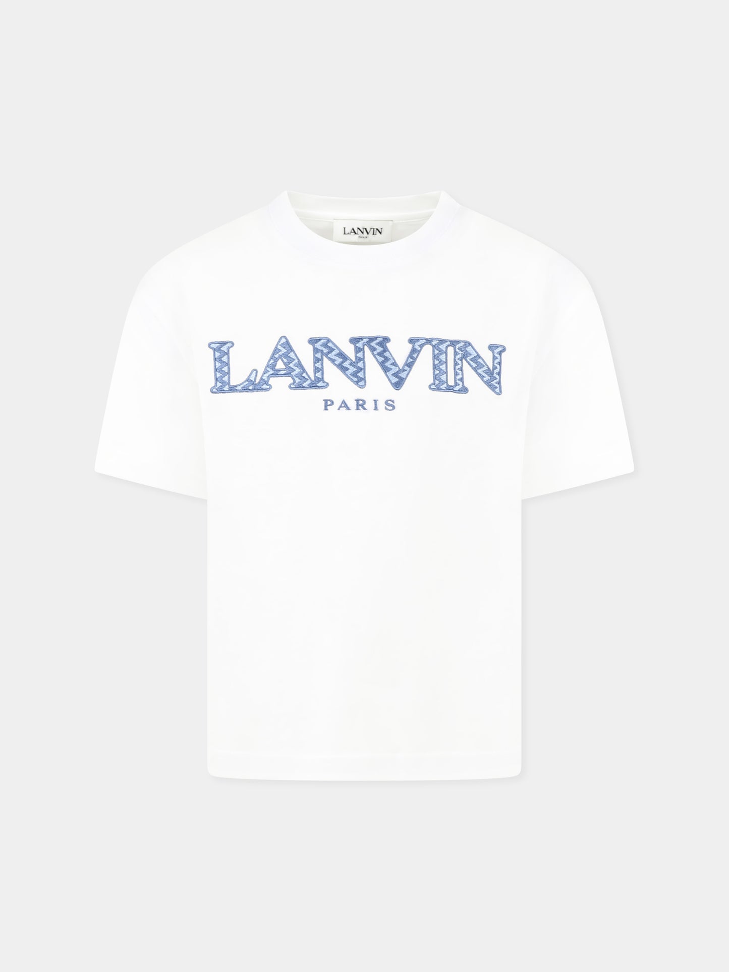 White t-shirt for boy with logo