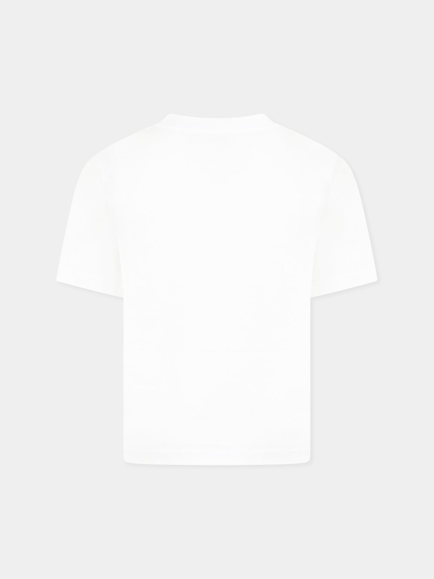 White t-shirt for boy with logo