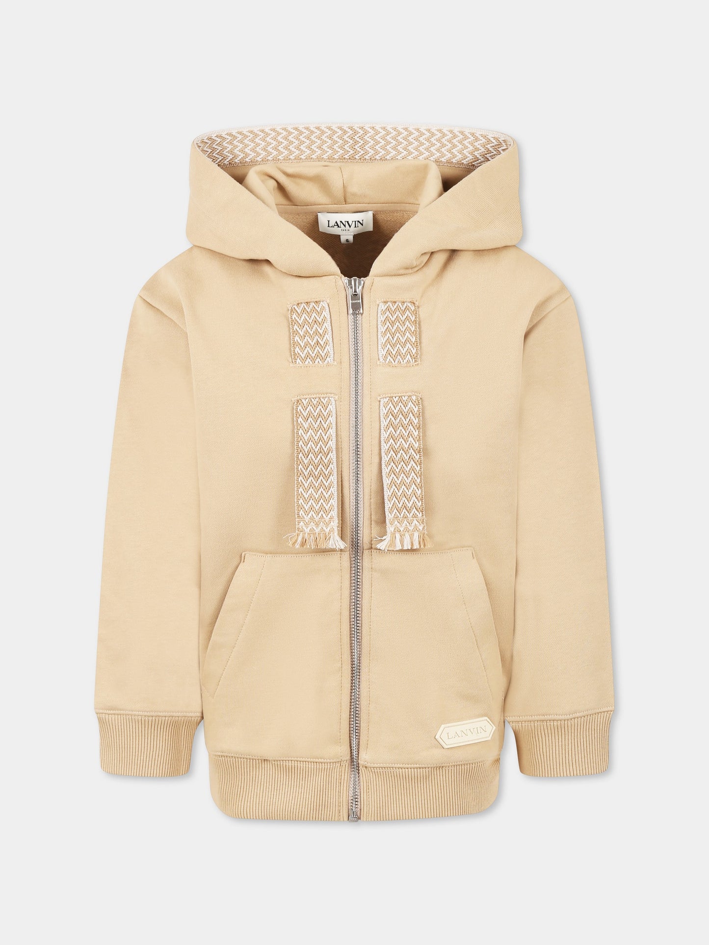 Felpa beige per bambino con logo,Lanvin Petite,N30228 222