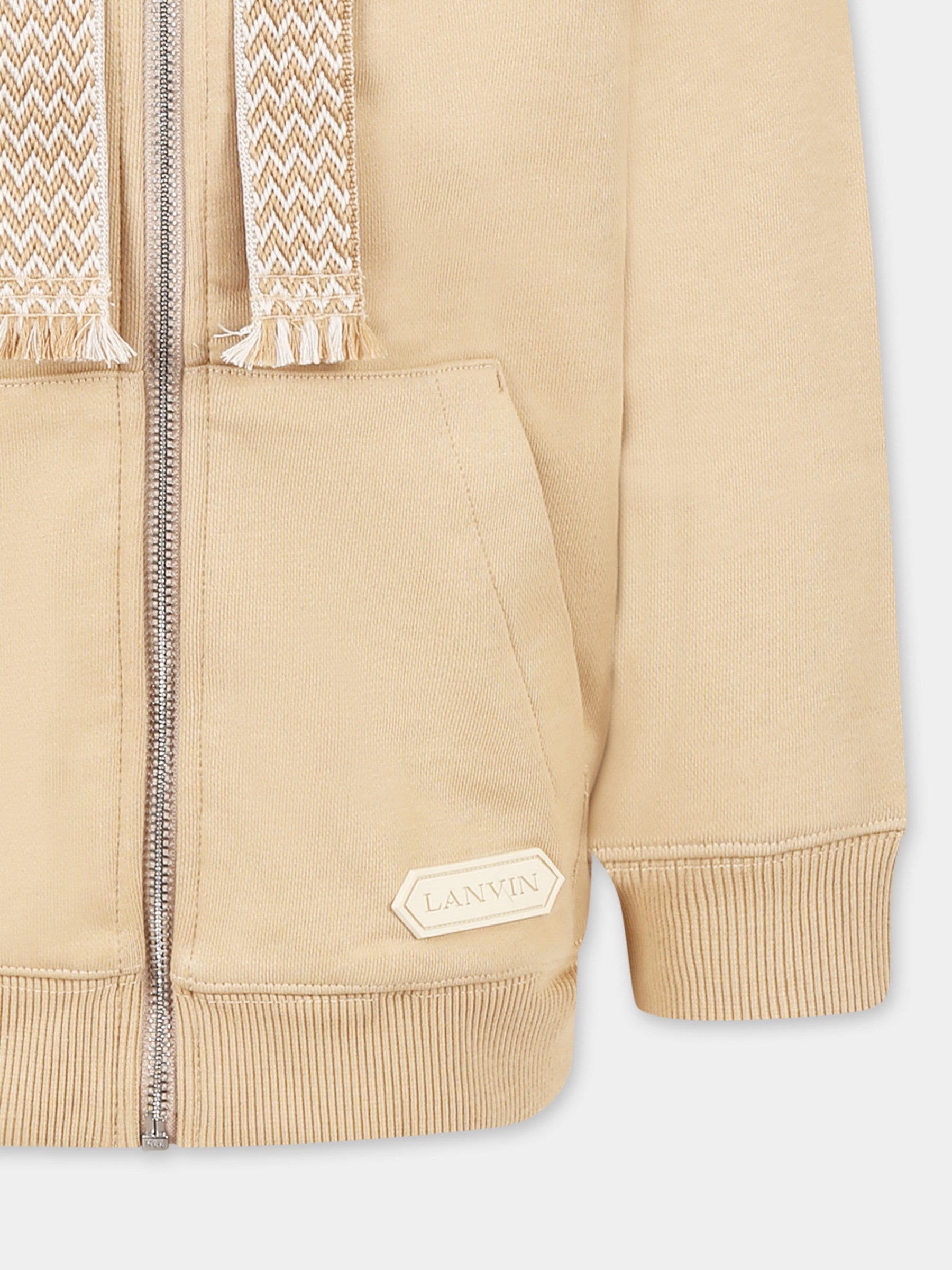 Felpa beige per bambino con logo,Lanvin Petite,N30228 222