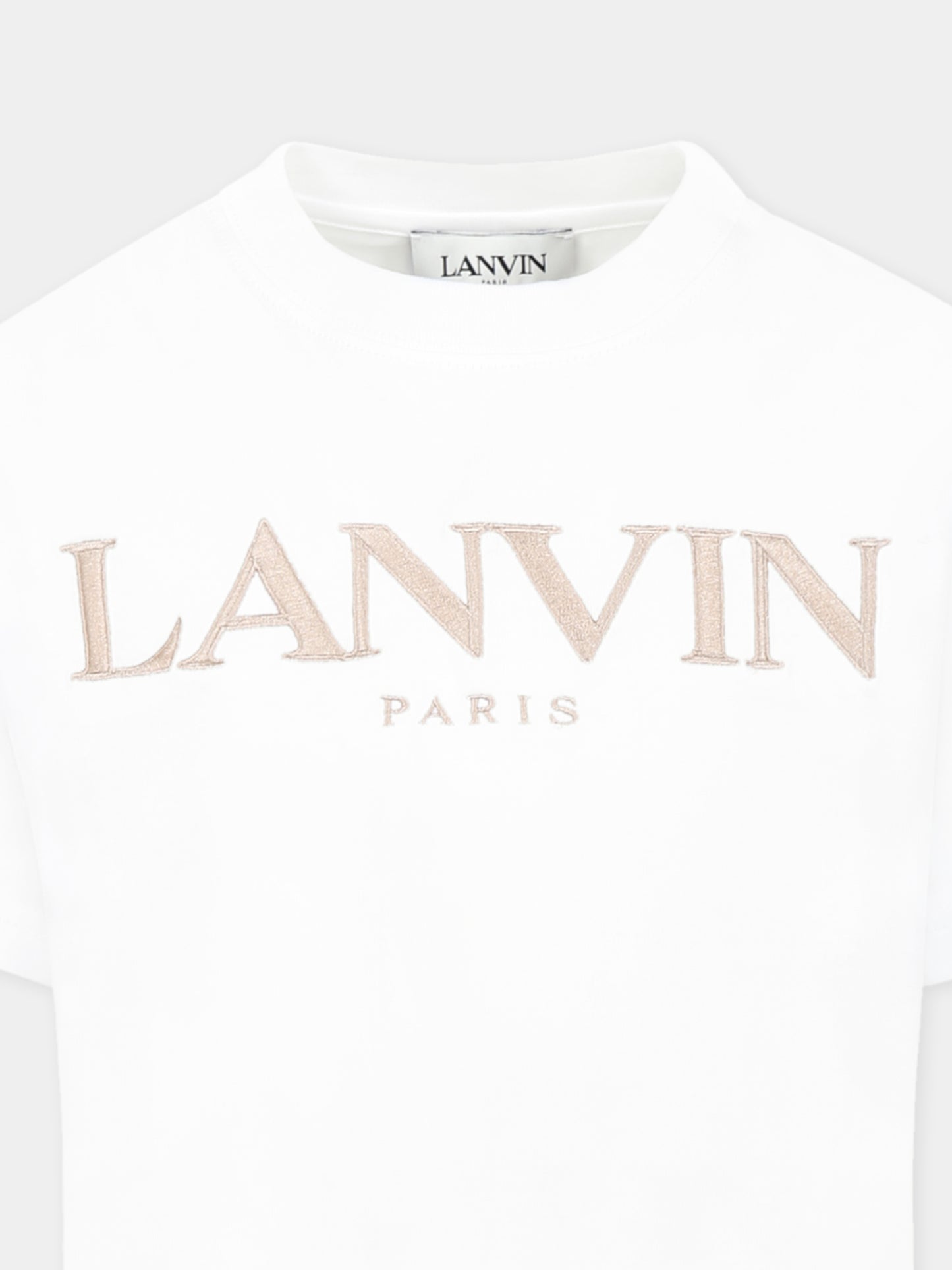 White t-shirt for boy with logo