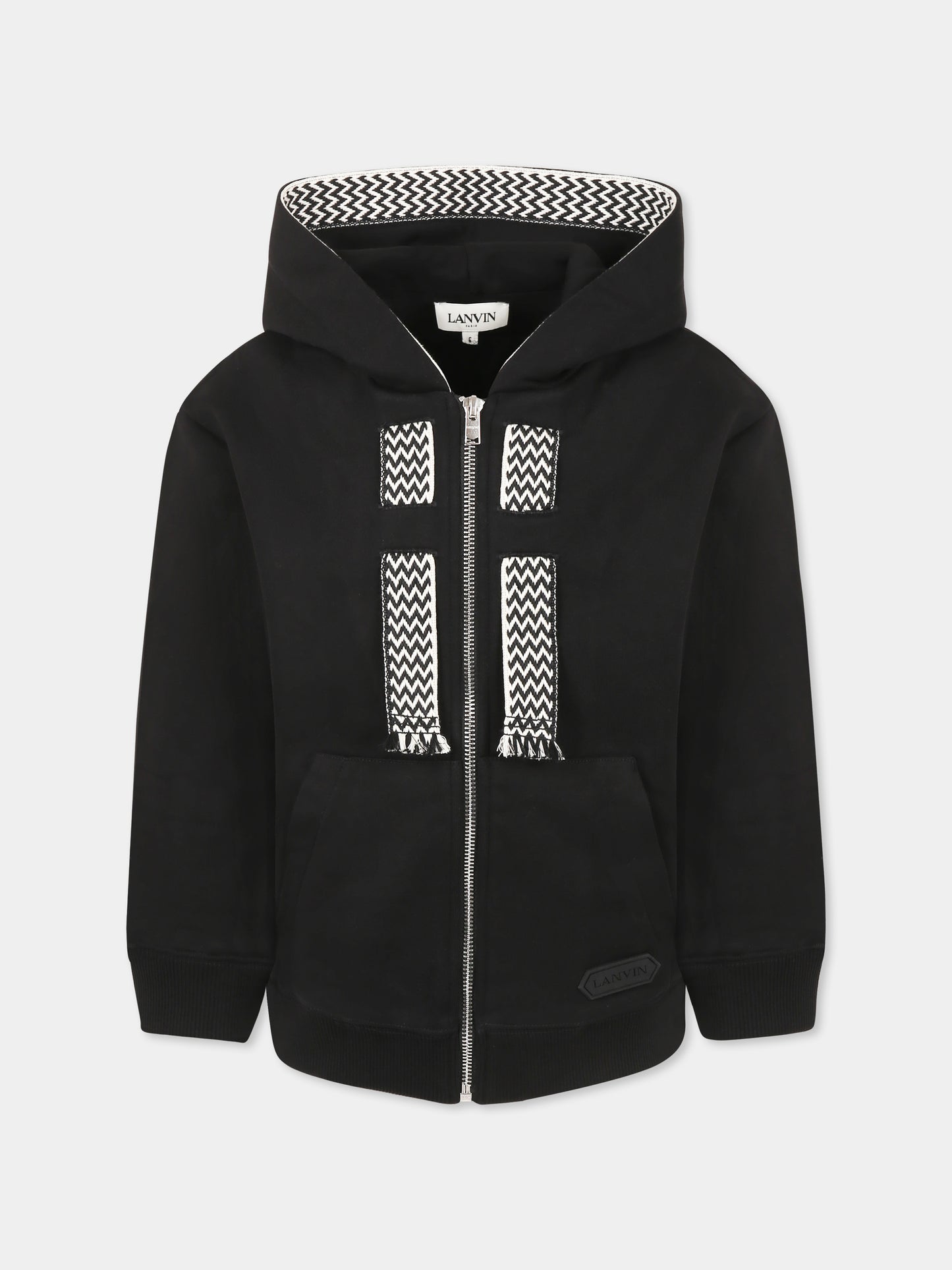 Felpa nera per bambino con logo,Lanvin Petite,N30228 09B