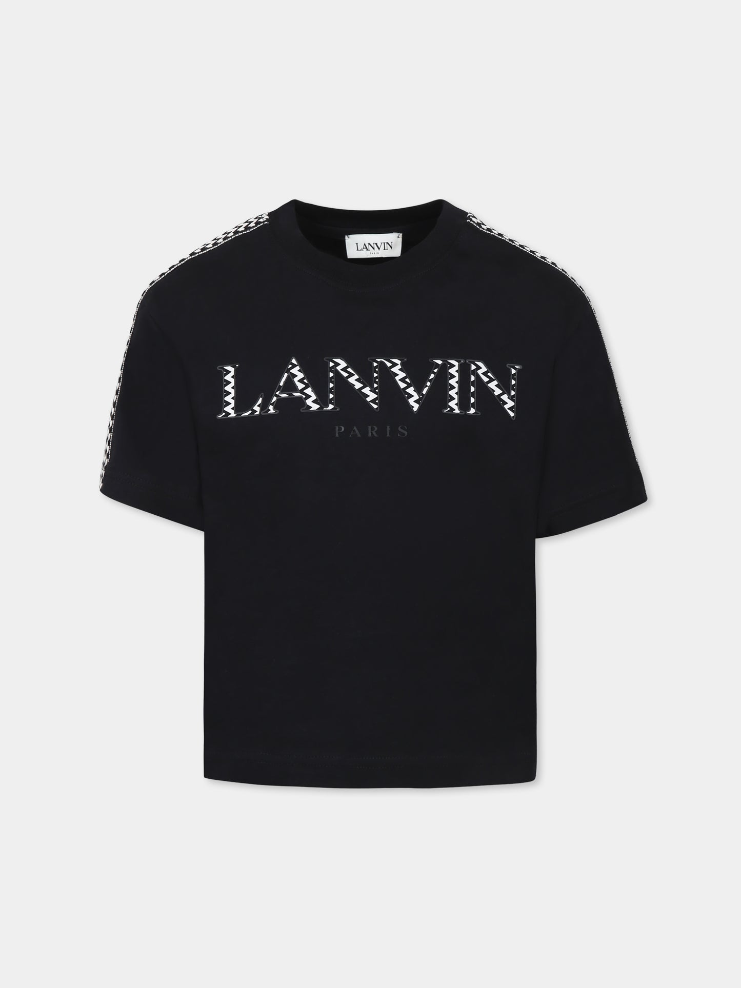 Black t-shirt for boy with logo