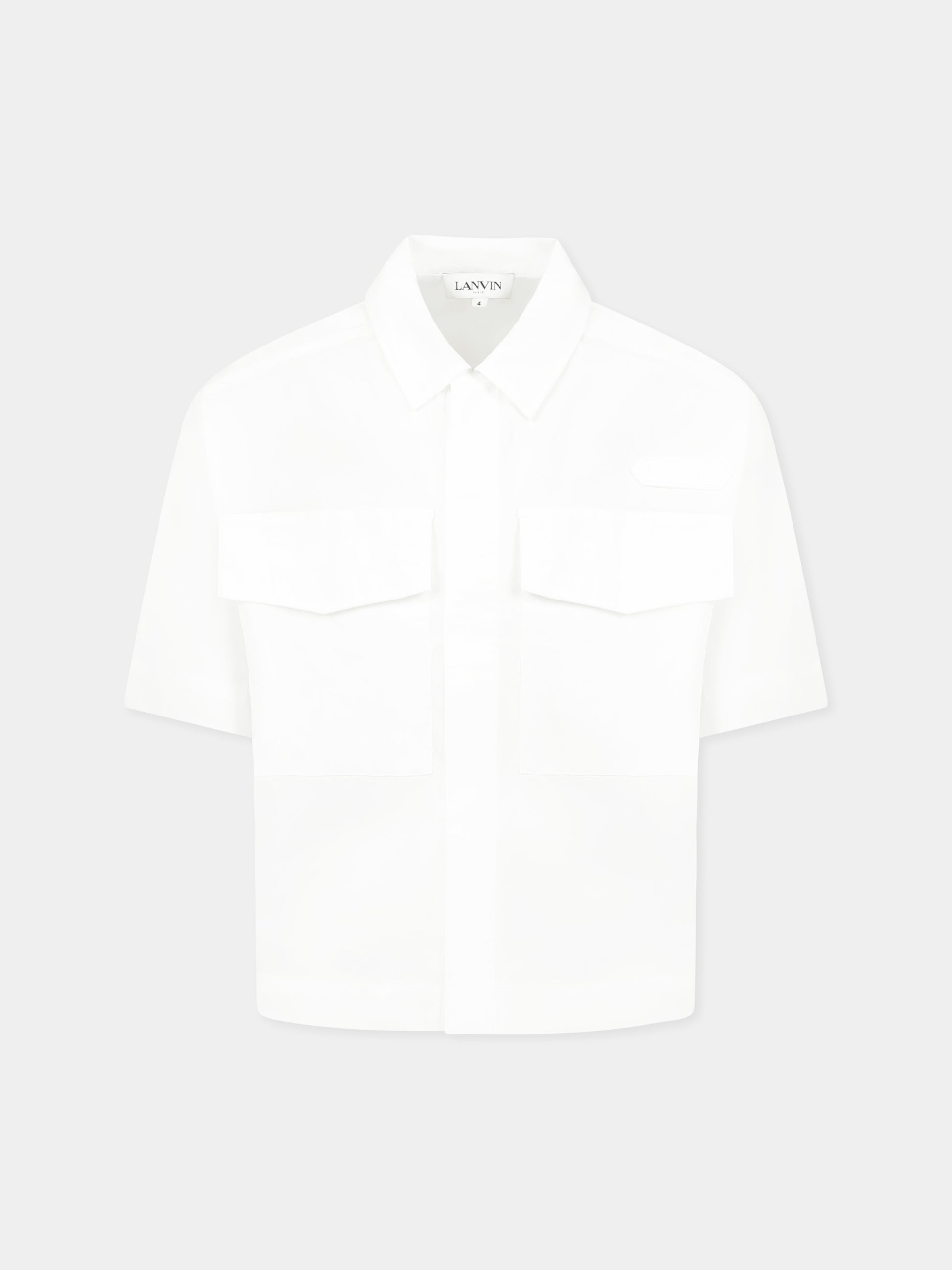Camicia bianca per bambino con logo,Lanvin Petite,N30221 10P