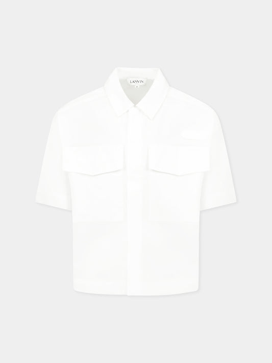 Camicia bianca per bambino con logo,Lanvin Petite,N30221 10P