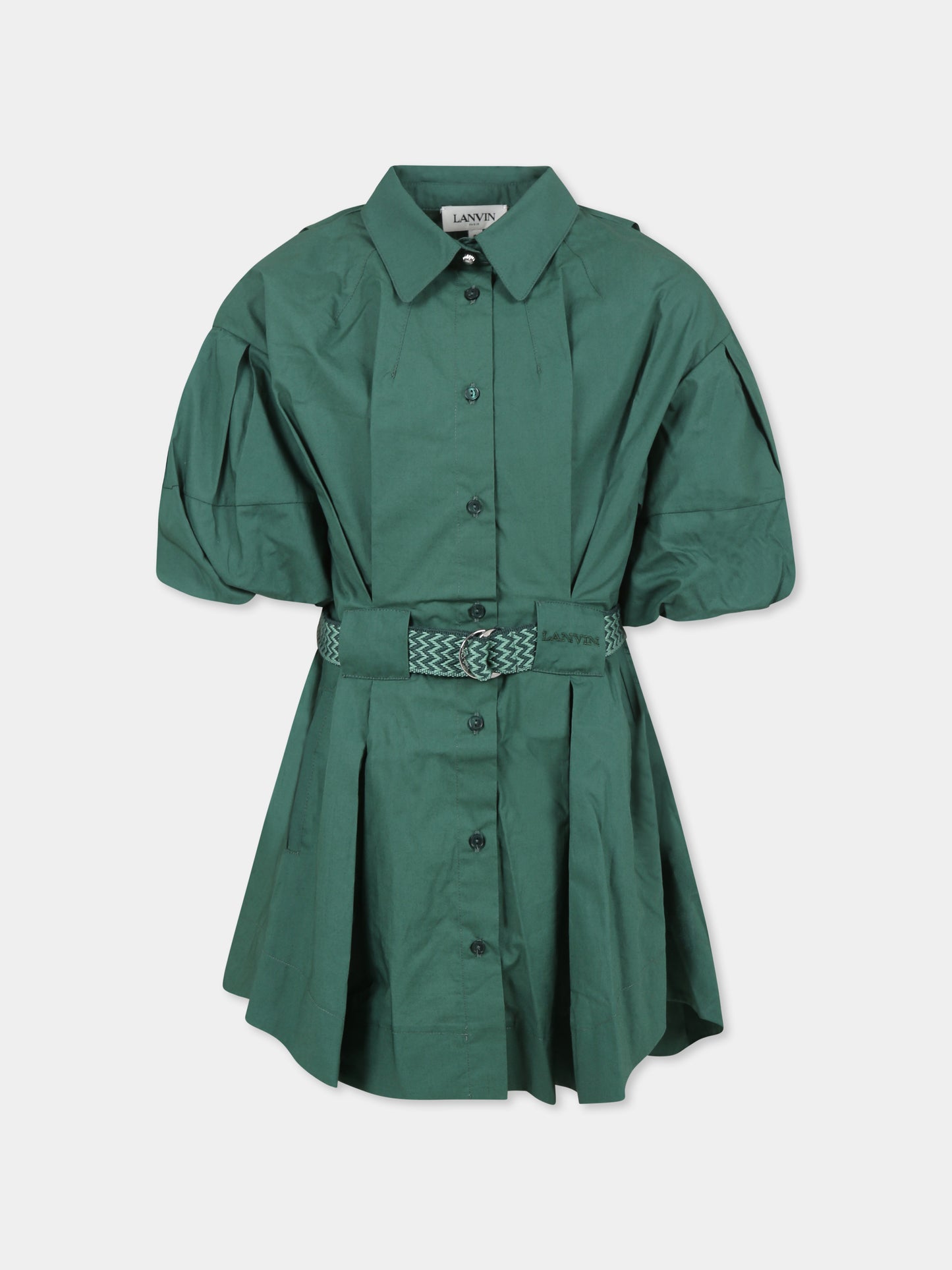 Vestito verde per bambina con logo,Lanvin Petite,N30204 722