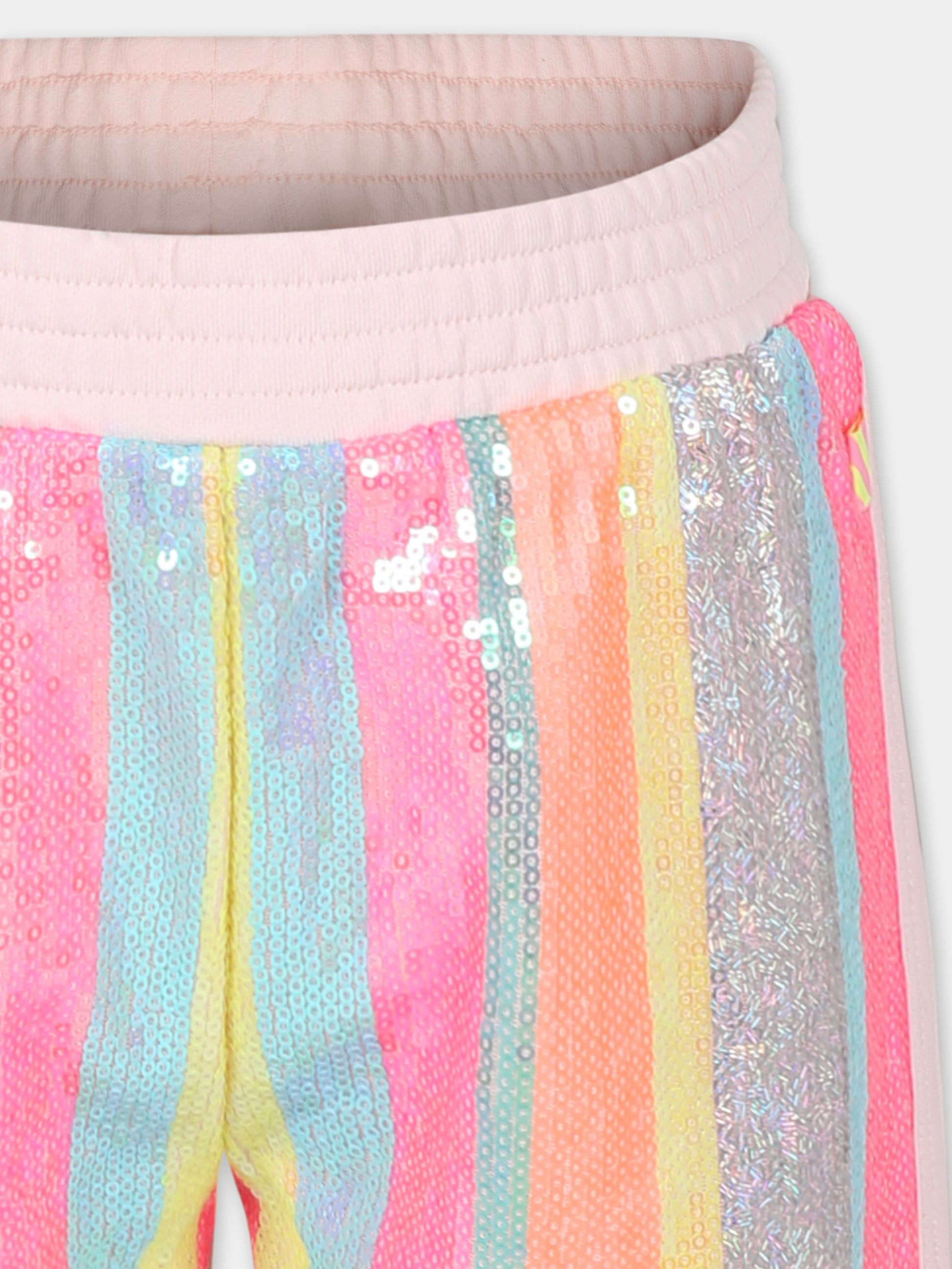 Shorts multicolor per bambina con paillettes,Billieblush,U21067 45X