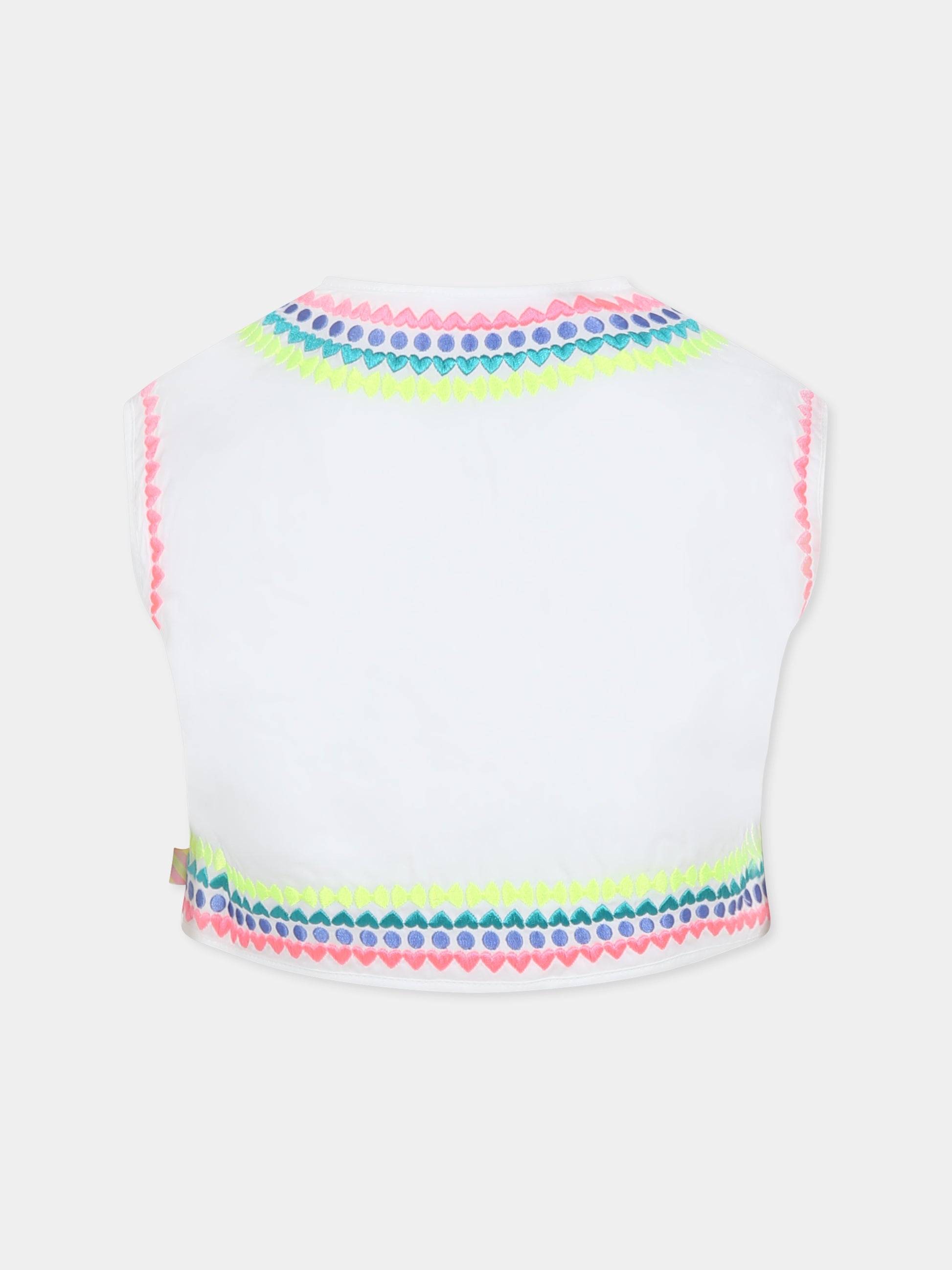 Gilet avorio per bambina con ricami,Billieblush,U20875 121