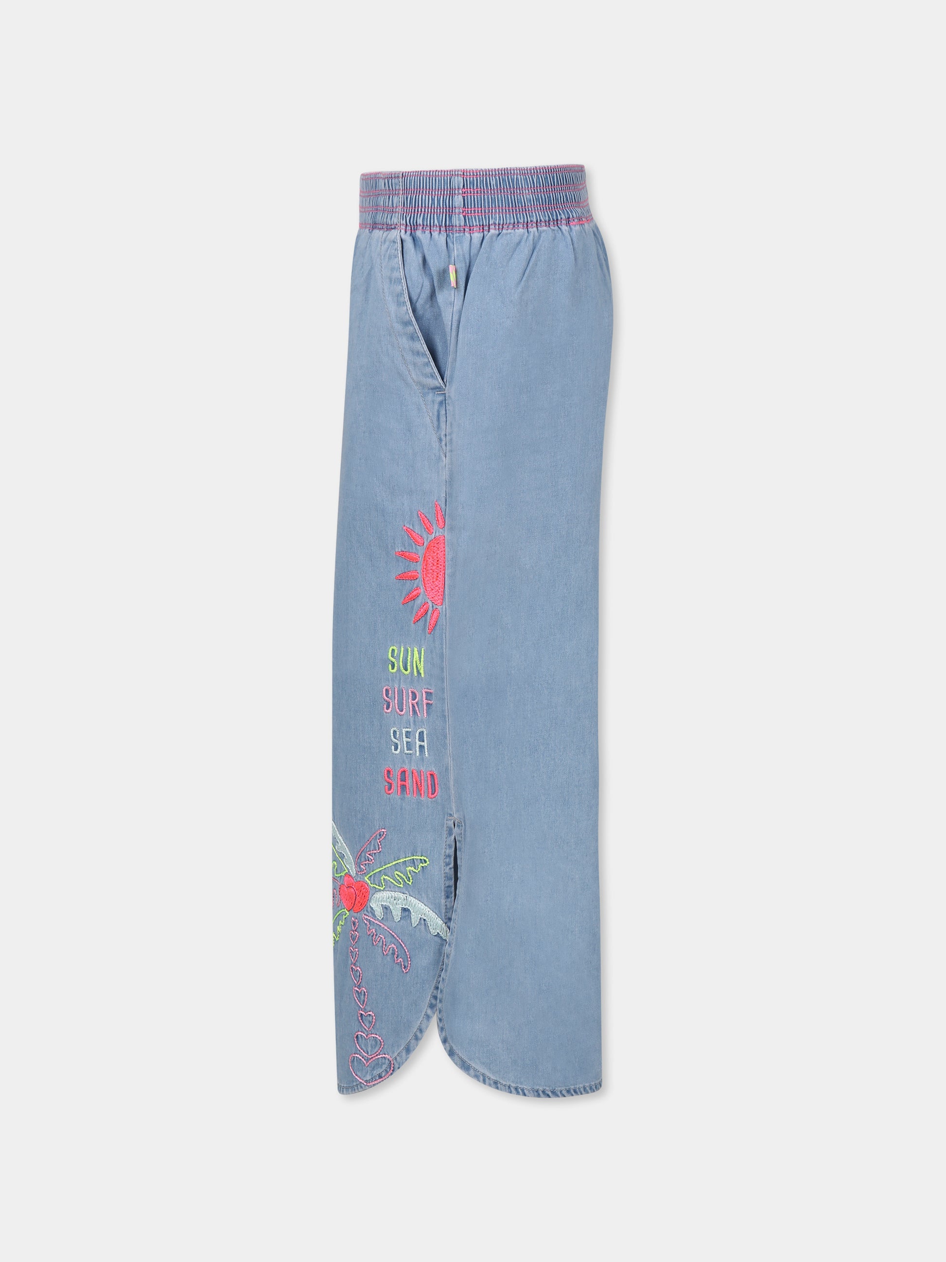 Jeans denim per bambina con palma,Billieblush,U20859 Z04