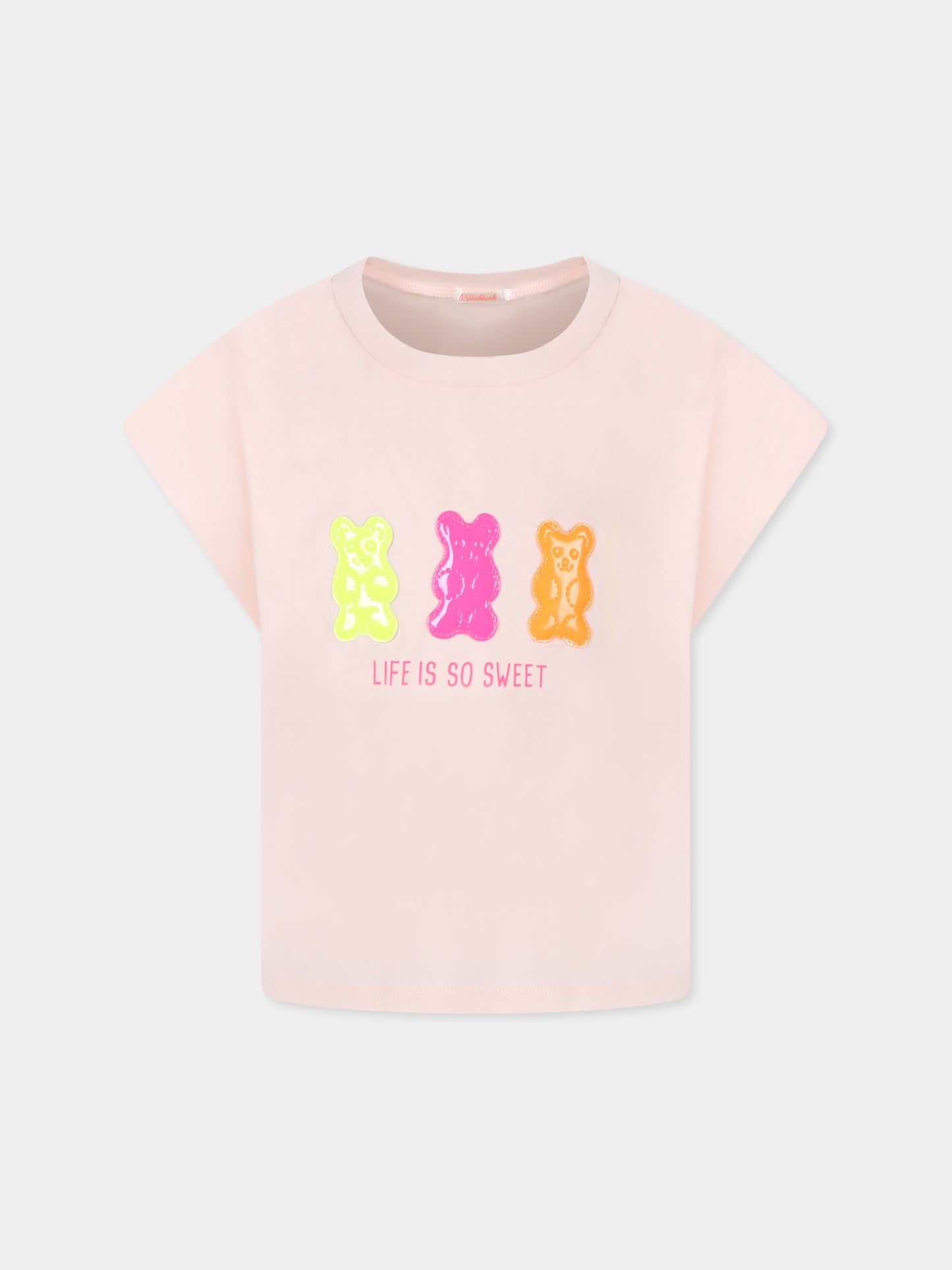 T-shirt rosa per bambina con orsetti,Billieblush,U20933 45X